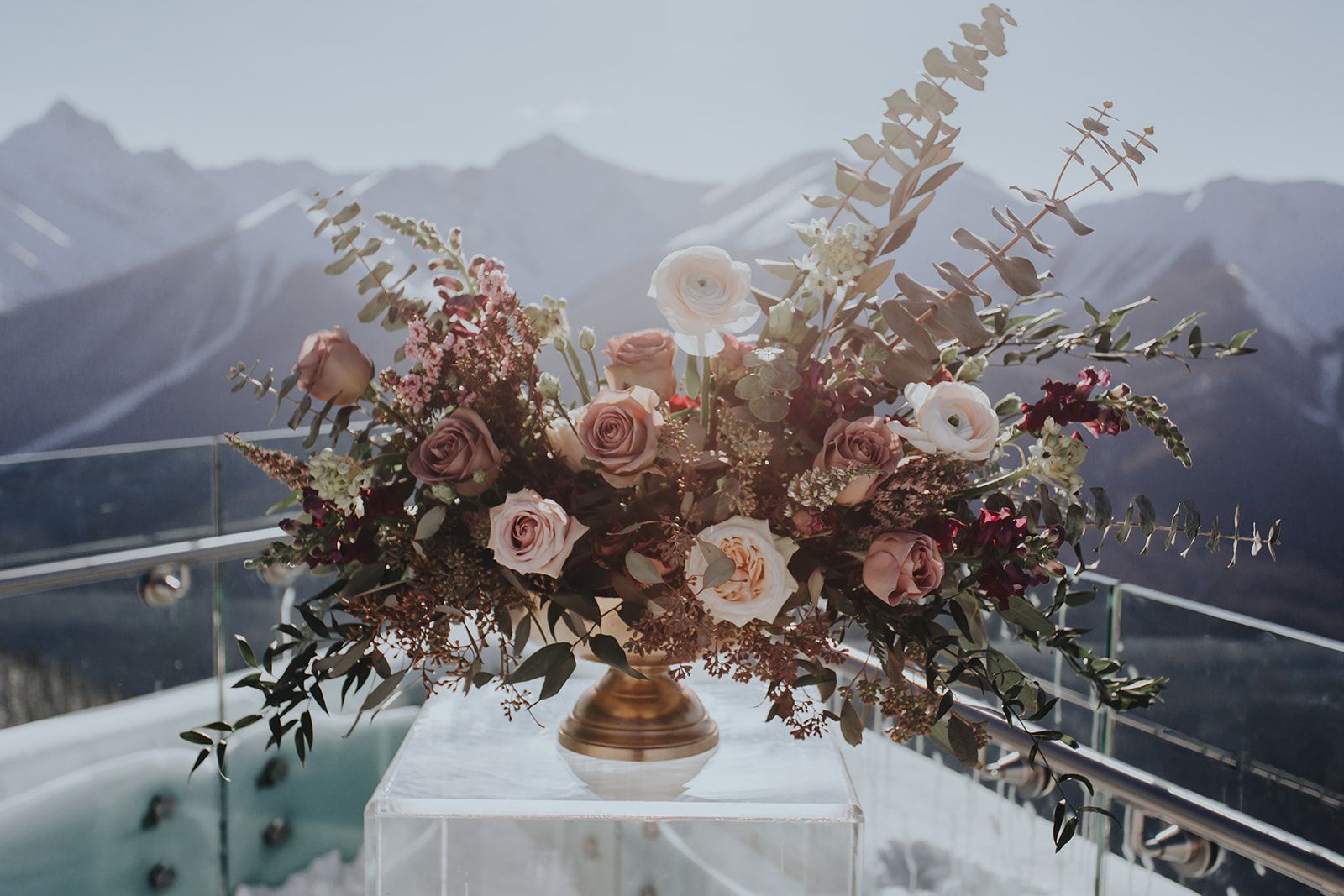 Sky Bistro Banff Wedding - Featured on Bronte Bride, wedding florals, flowers by janie