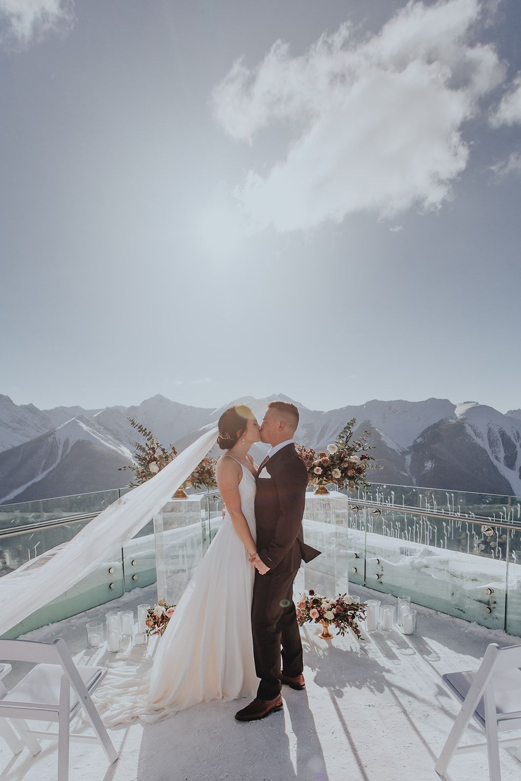 Sky Bistro Banff Wedding - Featured on Bronte Bride, rooftop ceremony