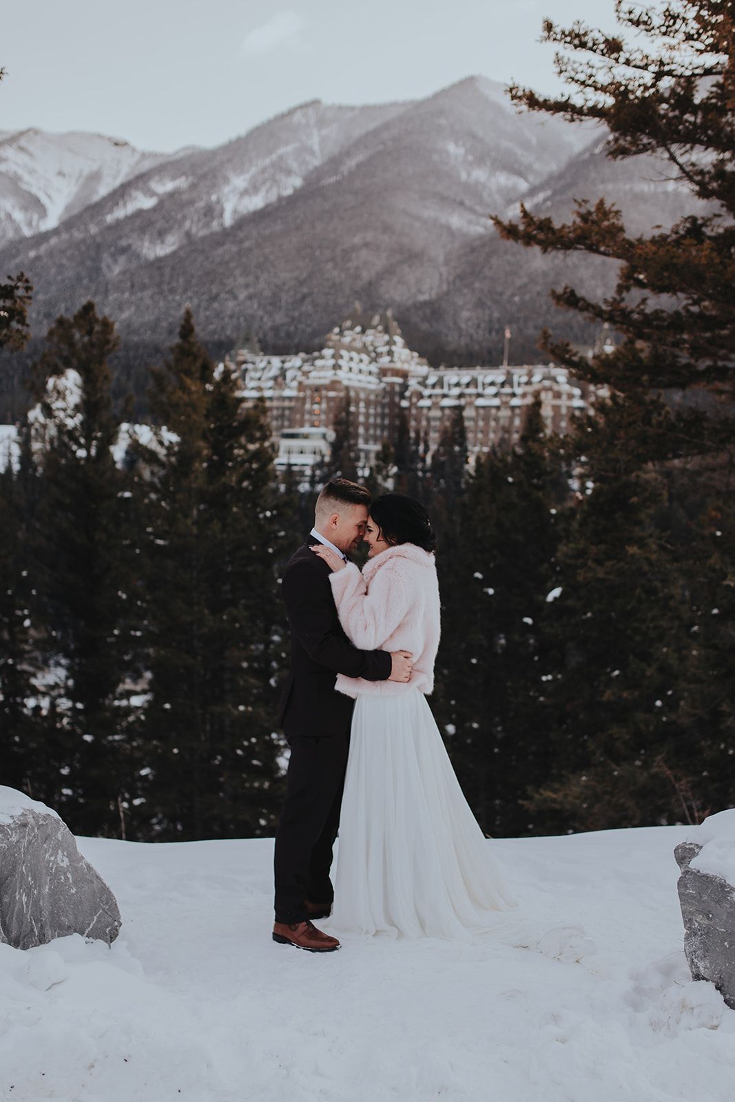 Banff Gondola, Rocky Mountain Wedding Inspiration, Bride and Groom Style