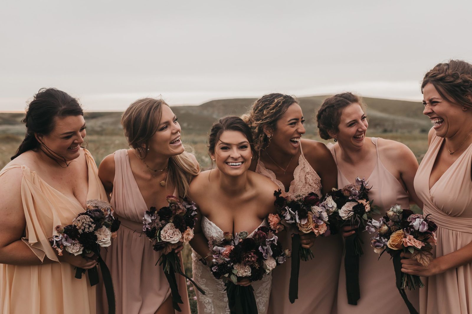 Real Wedding - Countryside Nuptials & Moroccan Styled Reception - featured on Junebug and Bronte Bride, bridesmaids, bridal party photos