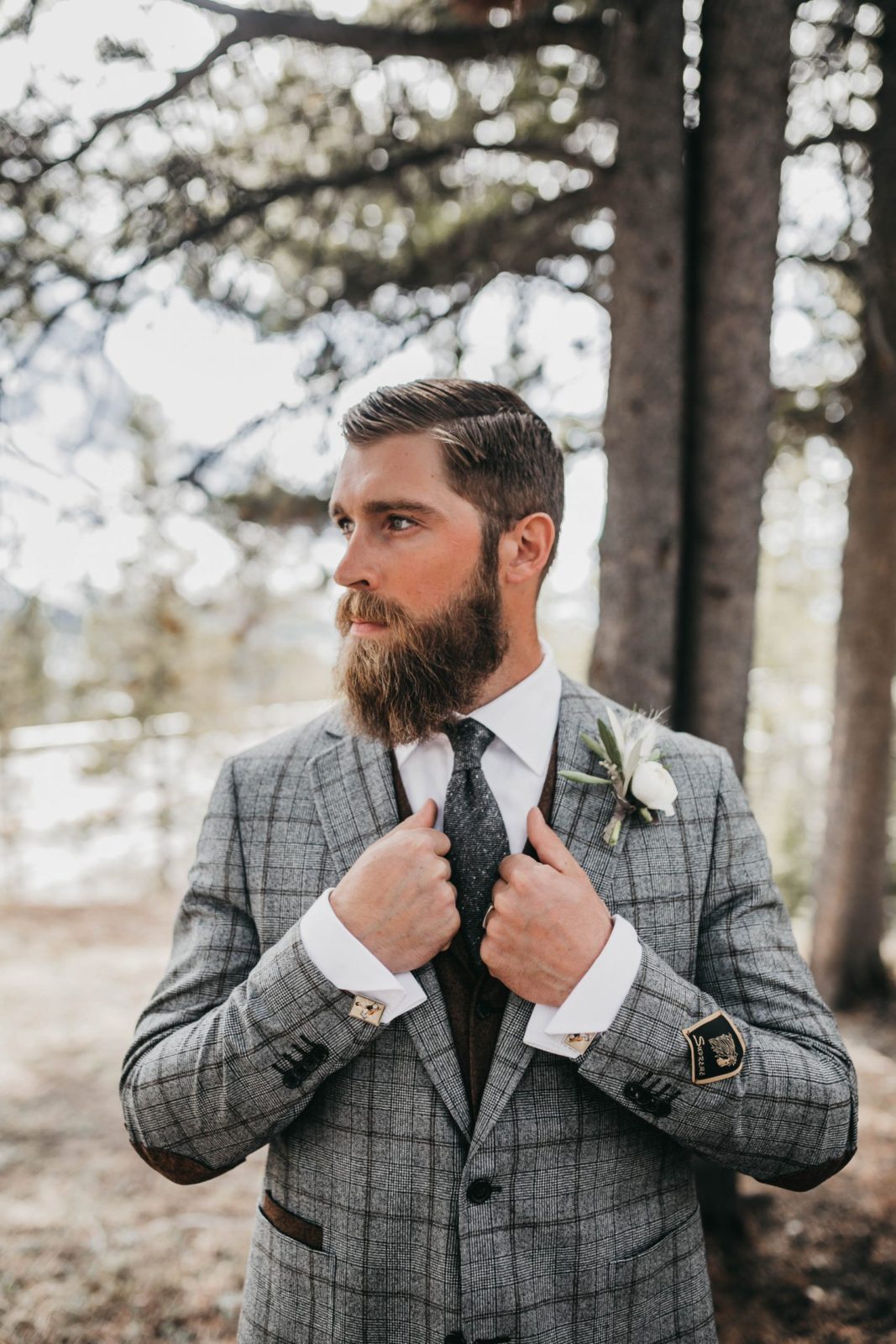Looking Dapper: 10 Looks for the Modern Groom - on the Bronte Bride Blog, groom style, Calgary Wedding Inspiration Blog, patterned grey suit