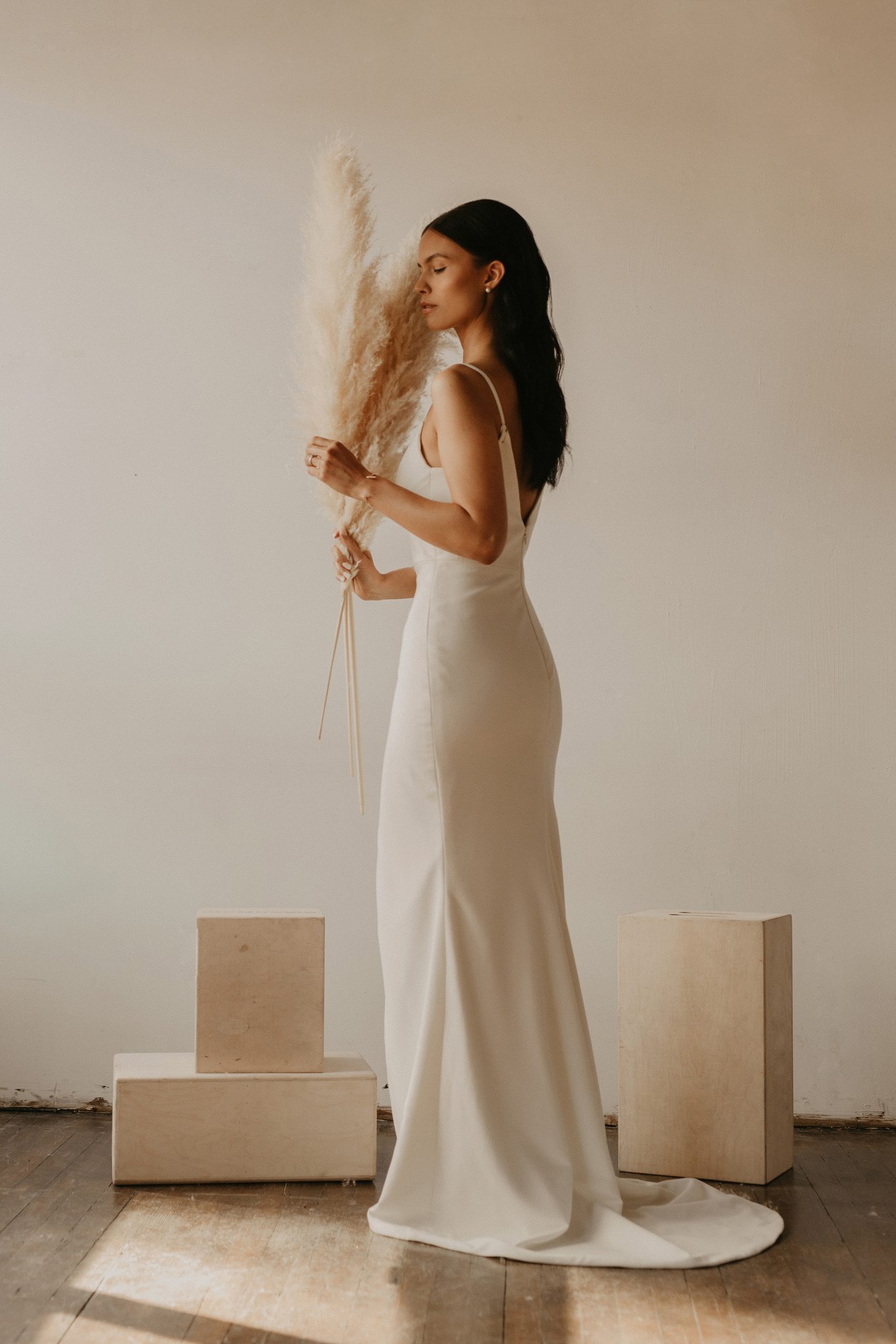 Bridal Minimalism Feature on Bronte Bride: Delica Bridal Shares All About New Bridal Trends & Dress Shopping During Covid, wedding dress shopping, boho bridal portraits