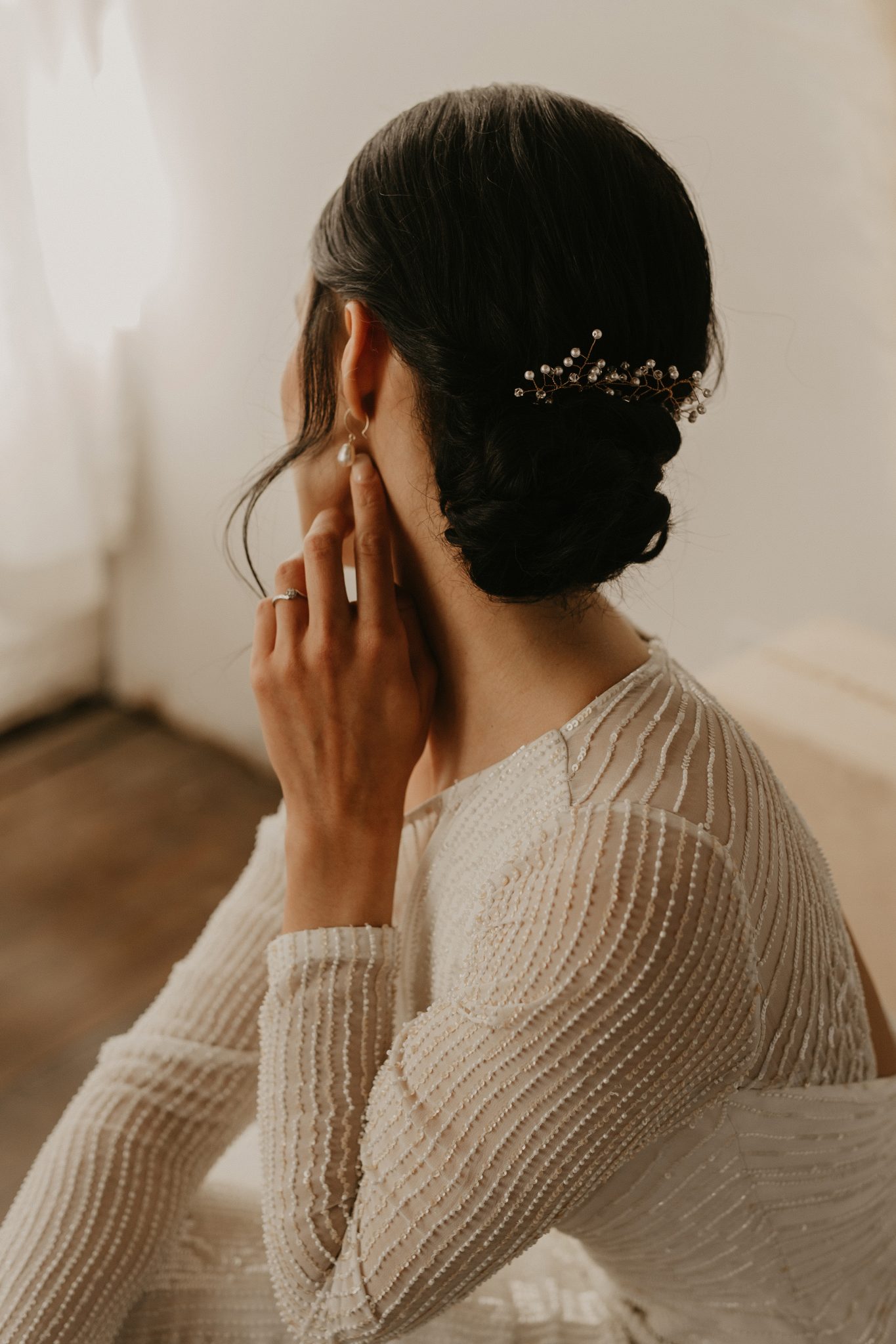 Bridal Minimalism Feature on Bronte Bride: Delica Bridal Shares All About New Bridal Trends & Dress Shopping During Covid, hair jewelry, hair accessories, bridal hair