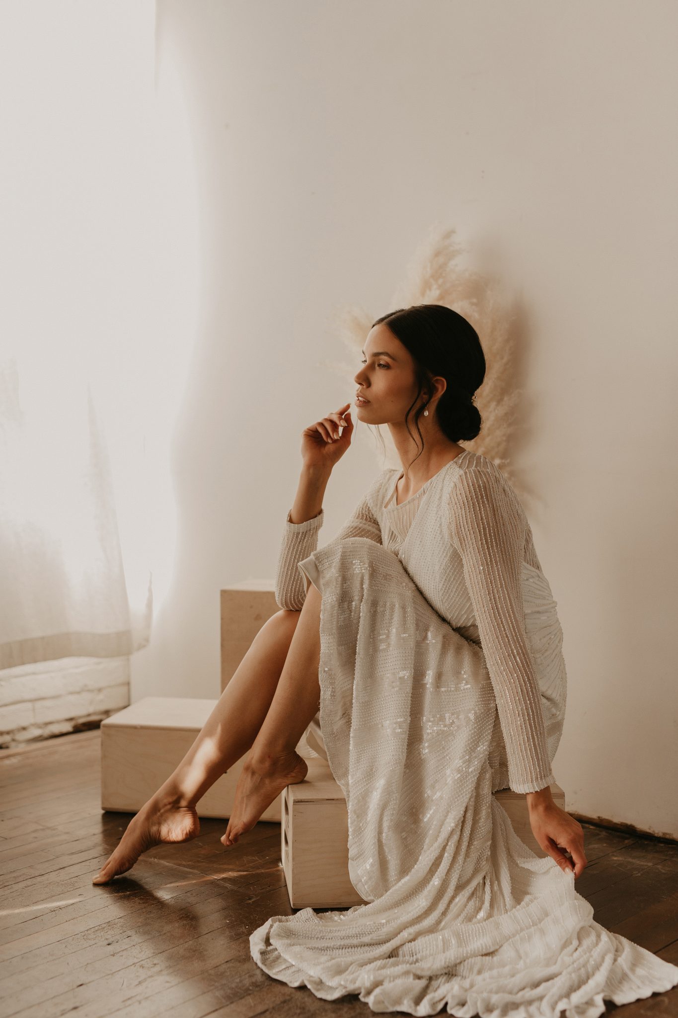 Bridal Minimalism Feature on Bronte Bride: Delica Bridal Shares All About New Bridal Trends & Dress Shopping During Covid, long sleeve wedding dress
