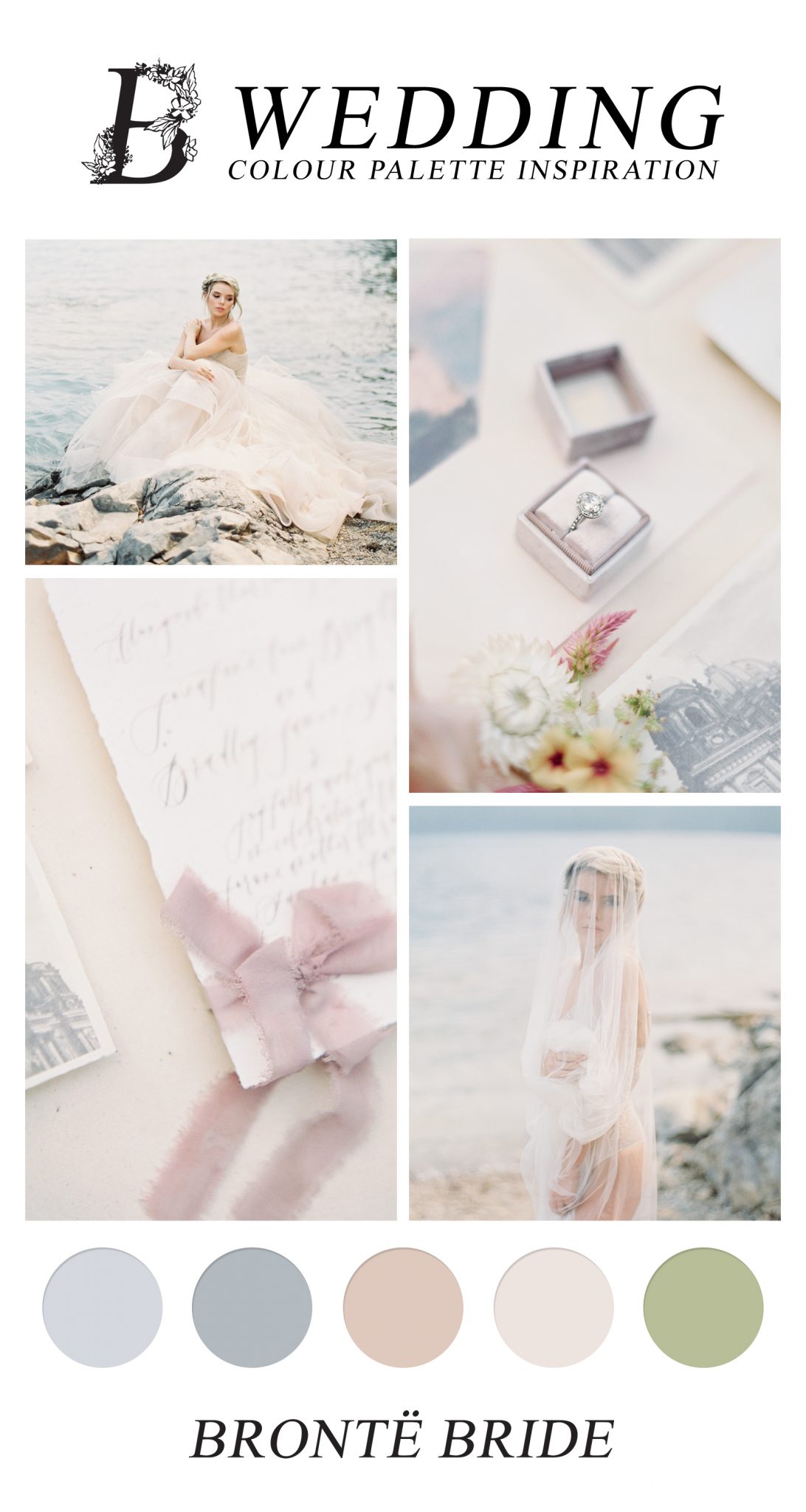 Modern Wedding Colour Palette Inspiration - Light & Airy - Pale blue and soft blush