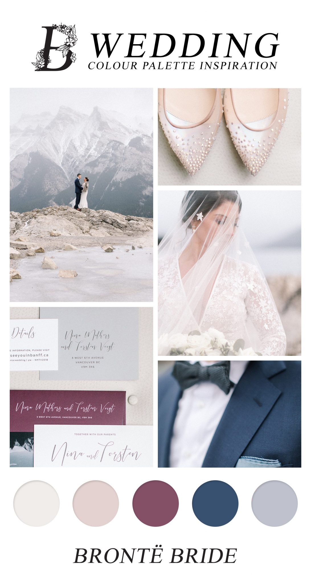 Modern Wedding Colour Palette Inspiration - Classic Elegance at Banff Springs Hotel, navy suit, rocky mountain portraits