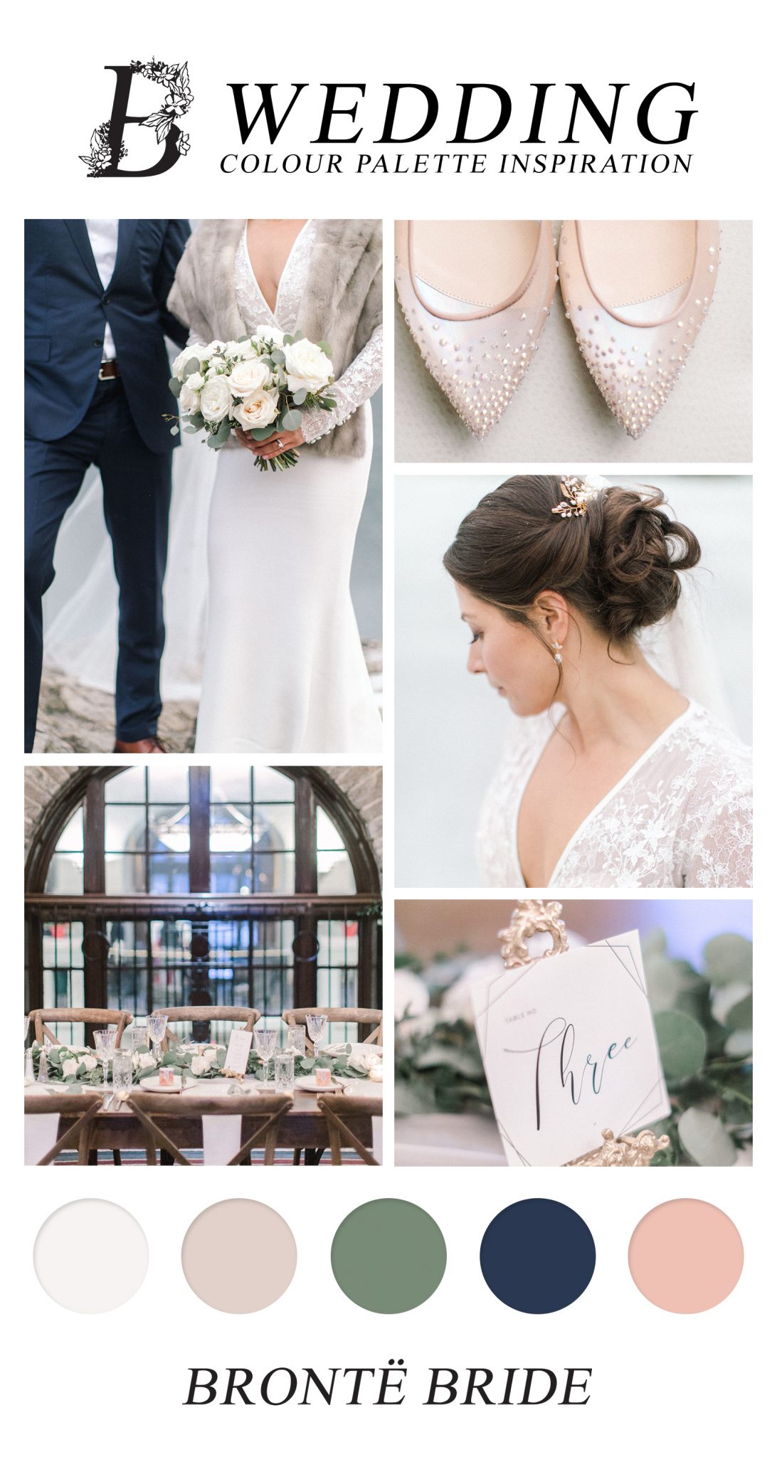 Modern Wedding Colour Palette Inspiration - Classic Elegance at Banff Springs Hotel - blush, navy, and green wedding