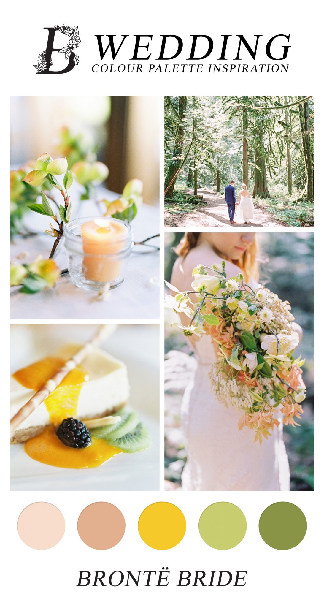 Modern Wedding Colour Palette Inspiration - on Bronte Bride, lime orange wedding, spring wedding palette, bright wedding, lush florals