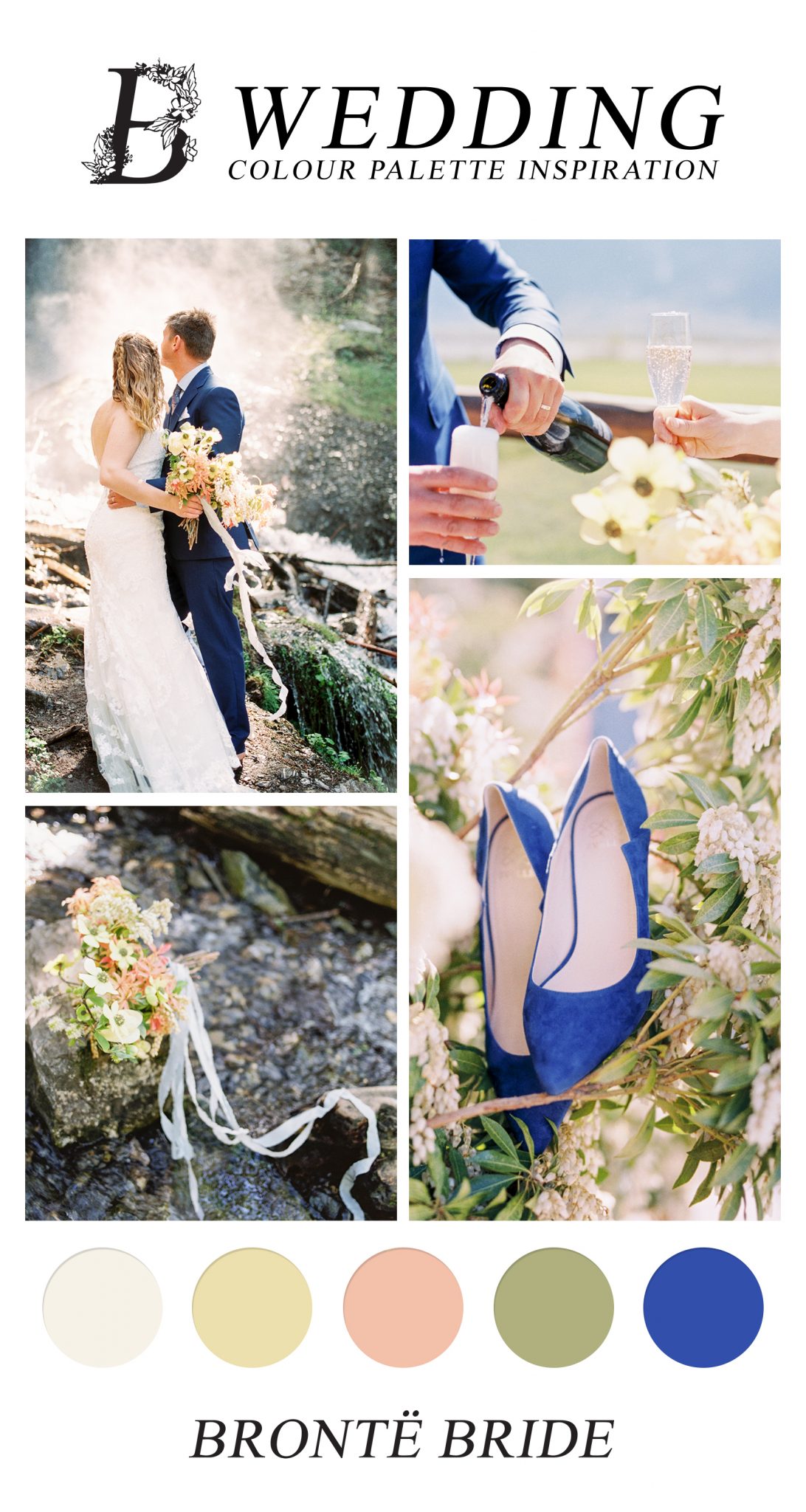 Modern Wedding Colour Palette Inspiration - on Bronte Bride, pantone blue wedding inspiration, pantone colour of the year, popular wedding colours, something blue, blue shoes