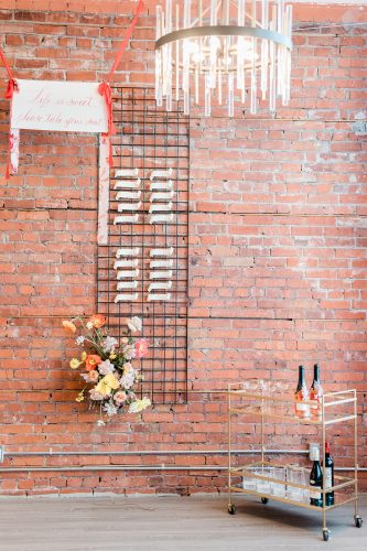 True to Hue Photography Workshops Calgary - Peach - Local Alberta Workshops curated by Bronte Bride - styled shoot, wedding lounge, bar cart, seating chart, floral installation