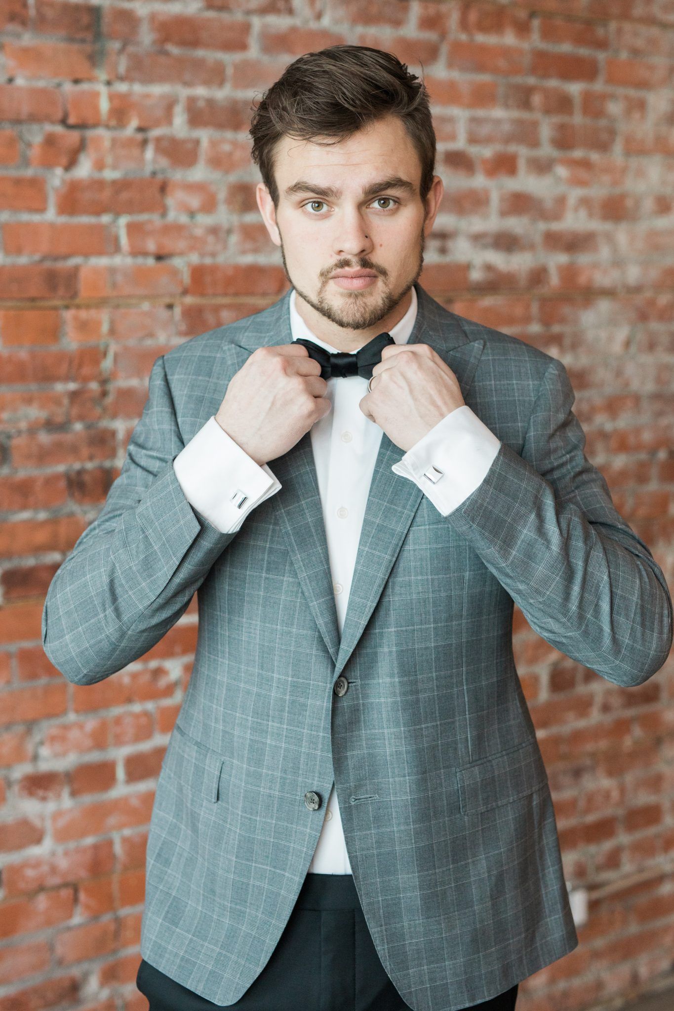 Looking Dapper: 10 Looks for the Modern Groom - on the Bronte Bride Blog, groom style, Calgary Wedding Inspiration Blog, grey patterned suit