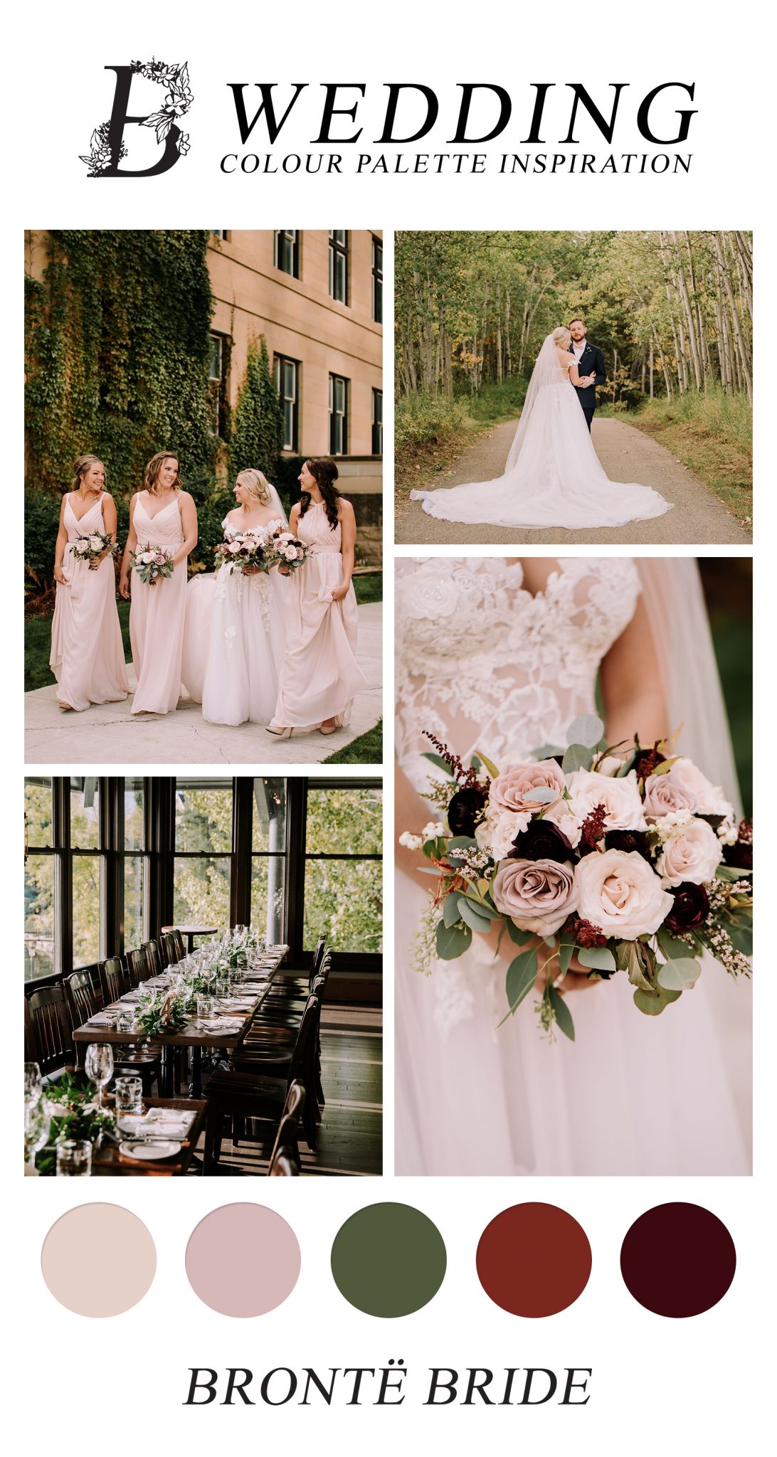 Modern Wedding Colour Palette Inspiration - Bronte Bride, Lakehouse Wedding, Fall Wedding Colour Inspiration