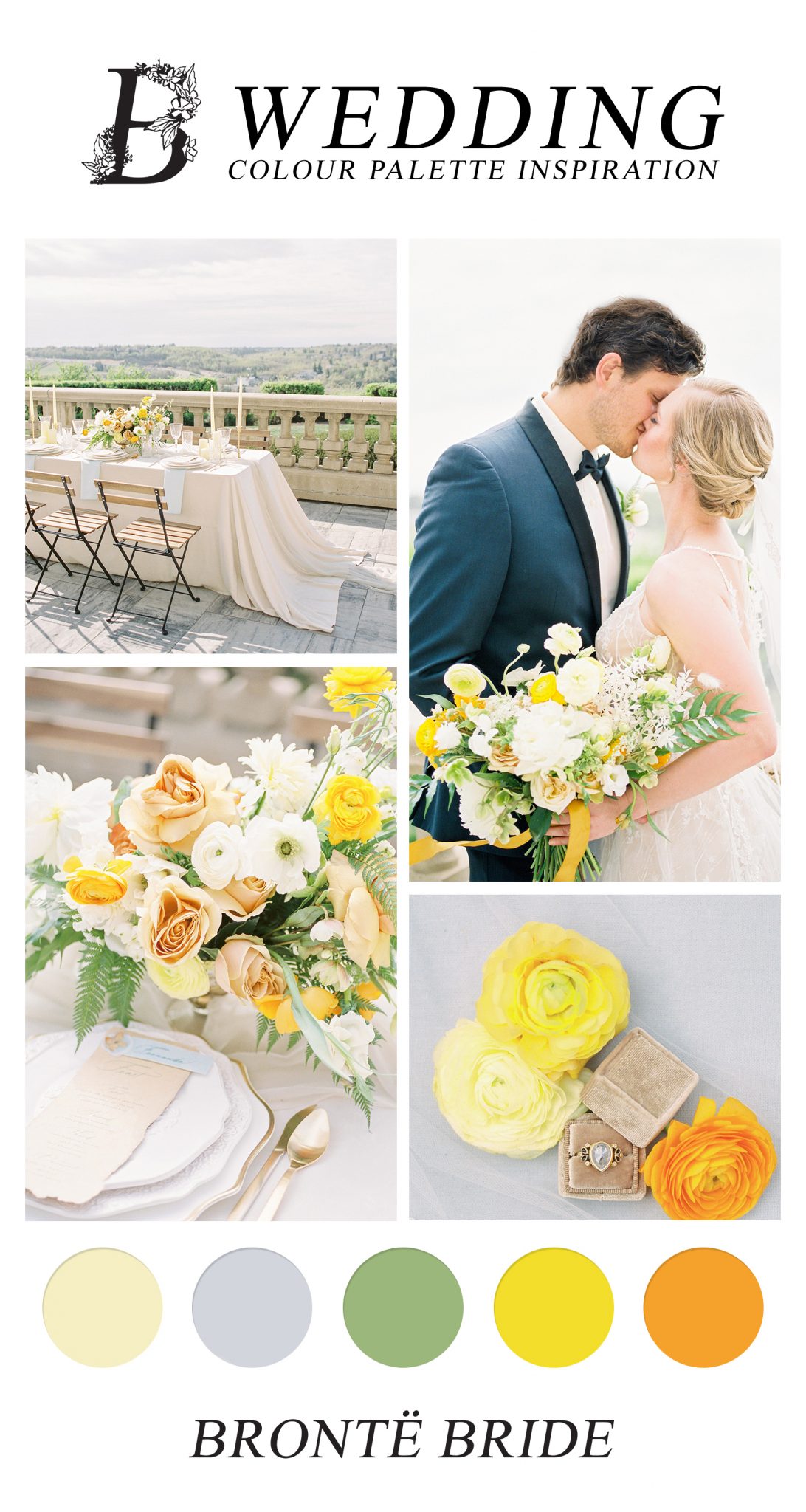 Modern Wedding Colour Inspiration - Edmonton Wedding Inspiration - Yellow Summer Wedding Featured on the Bronte Bride Blog