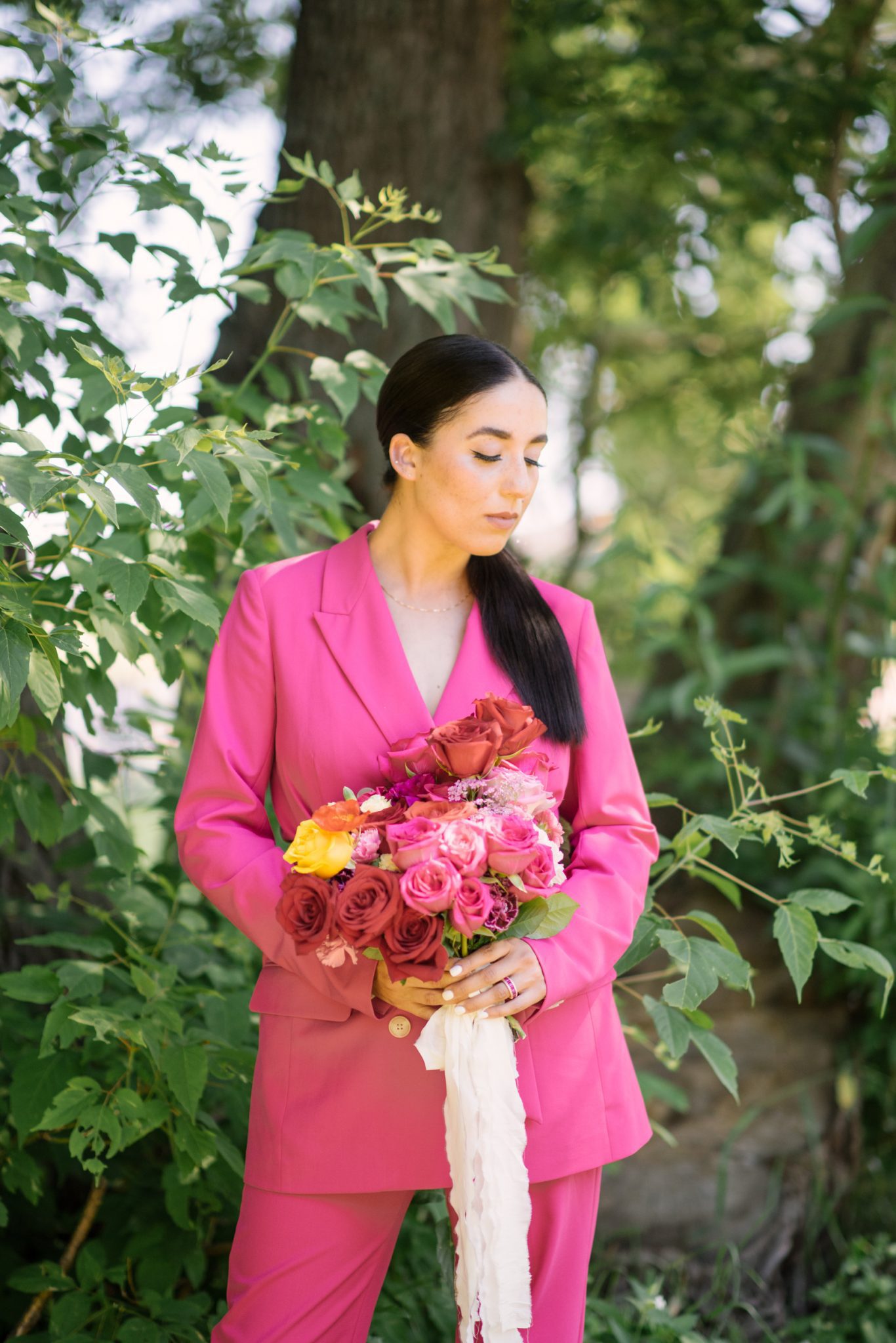 Hot Pink Perfection for this Picnic in the Park Valentine's Day Inspiration Featured by Brontë Bride