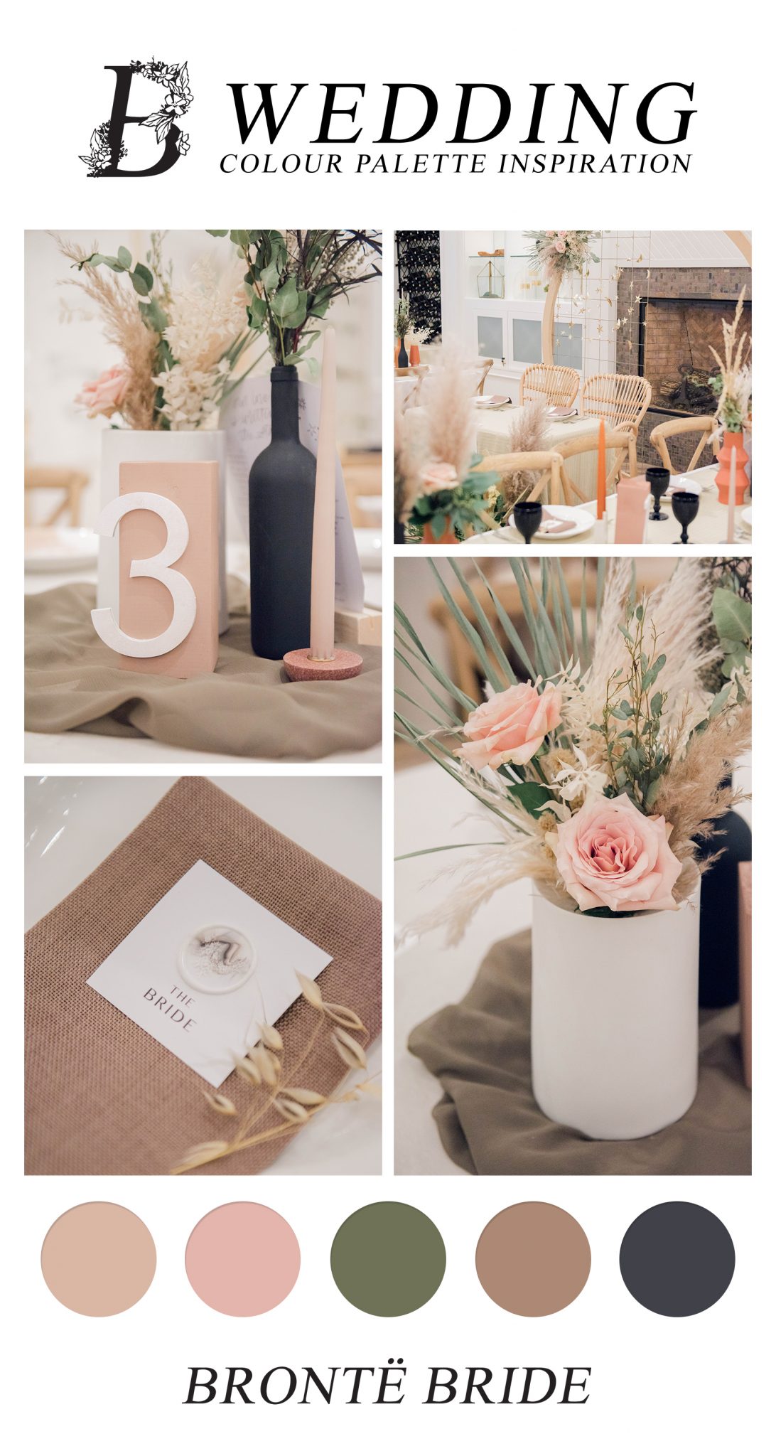 Modern Wedding Palette Inspiration - Calgary Wedding Reception at Flores & Pine - featured on Bronte Bride