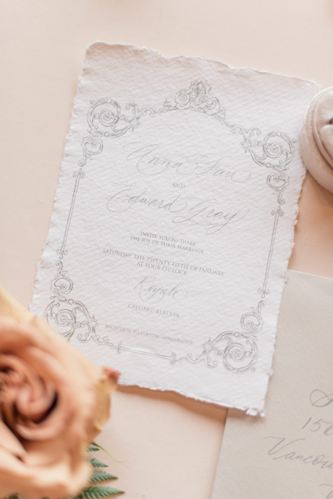 Romantically Regal Bridal Inspiration at the Royale YYC - wedding inspiration featured on Brontë Bride, wedding invitation, stationery, wedding invite