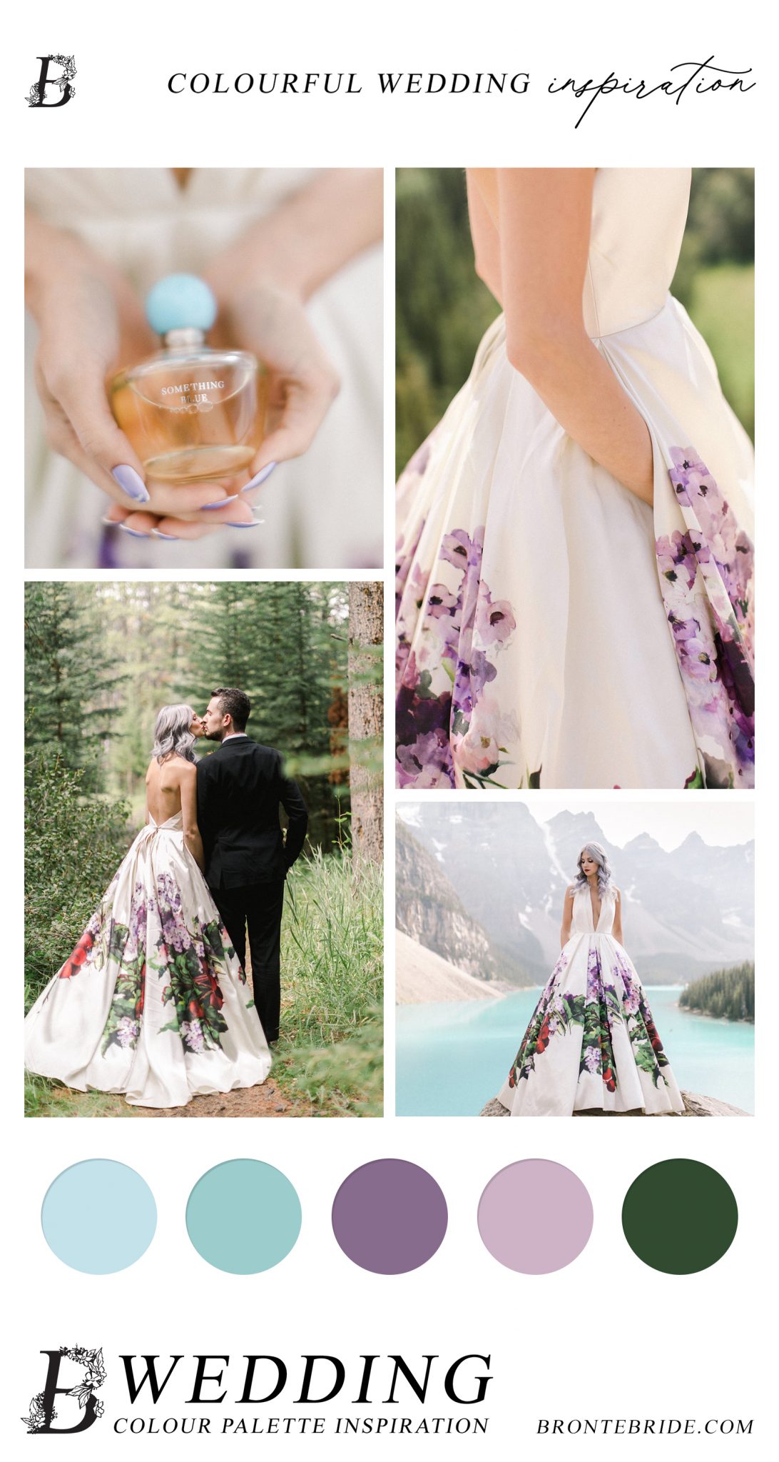 Modern Wedding Colour Palette Inspiration - This Bride's Colourful Wedding Dress Will Have You Swooning at This Non-Traditional RimRock Resort Wedding in Banff