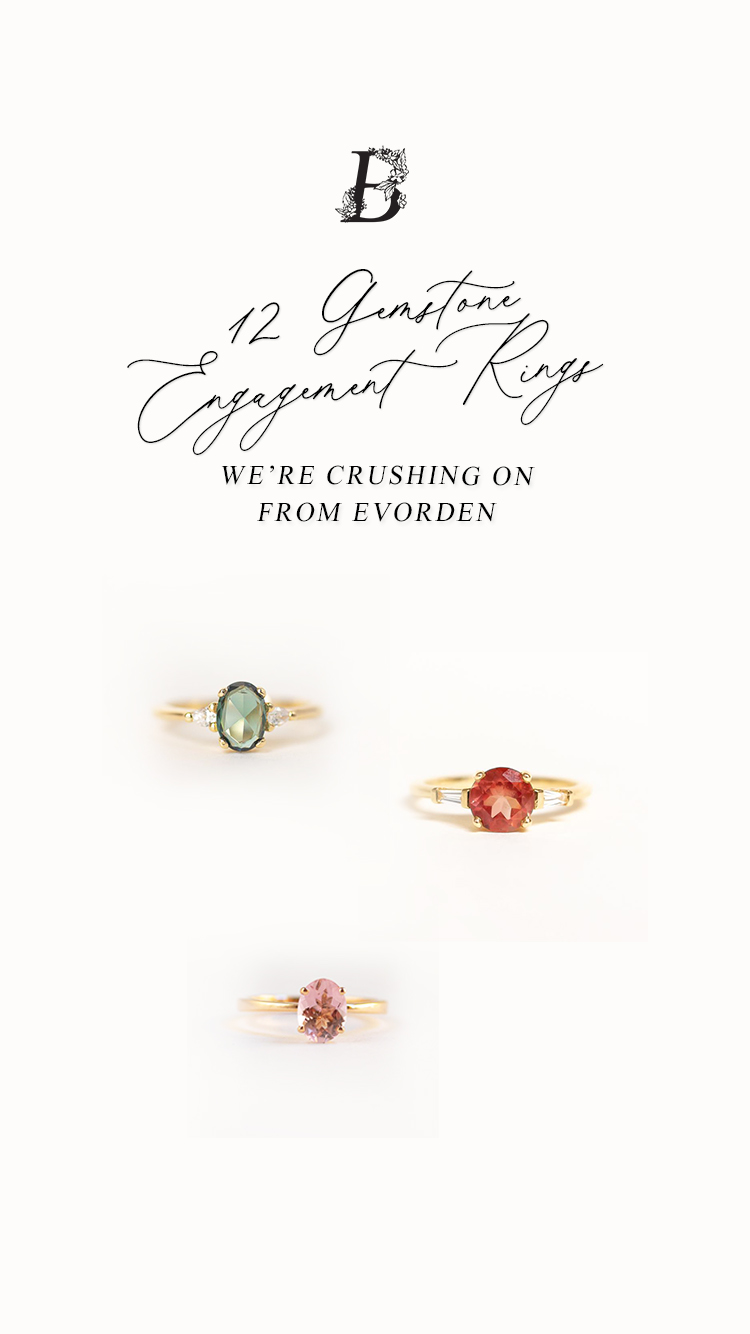 12 Gemstone Engagement Rings We're Crushing On From Evorden