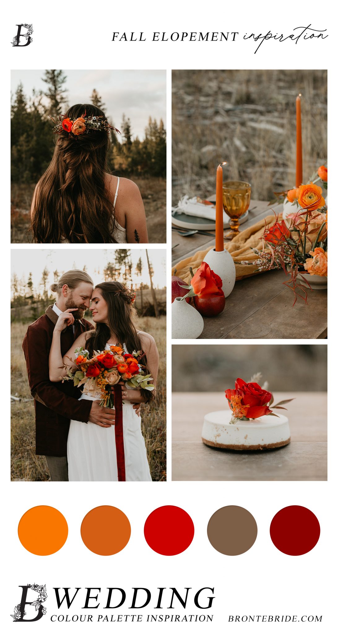 Wedding & Elopement Colour Palette Inspiration - Autumn Elopement Inspiration