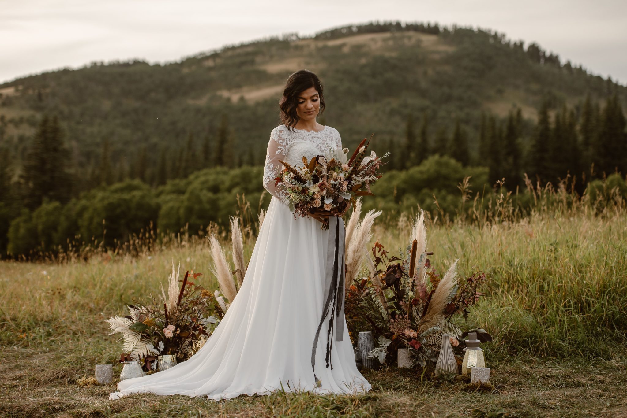 Earthy and Eclectic Moroccan Elopement at Big Horn Lookout featured on Brontë Bride - mountain elopement, alberta elopement, eclectic wedding