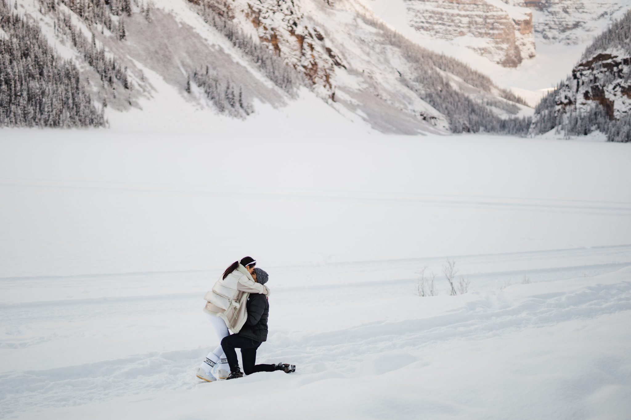 Surprise Proposal at Lake Louise - featured on Brontë Bride