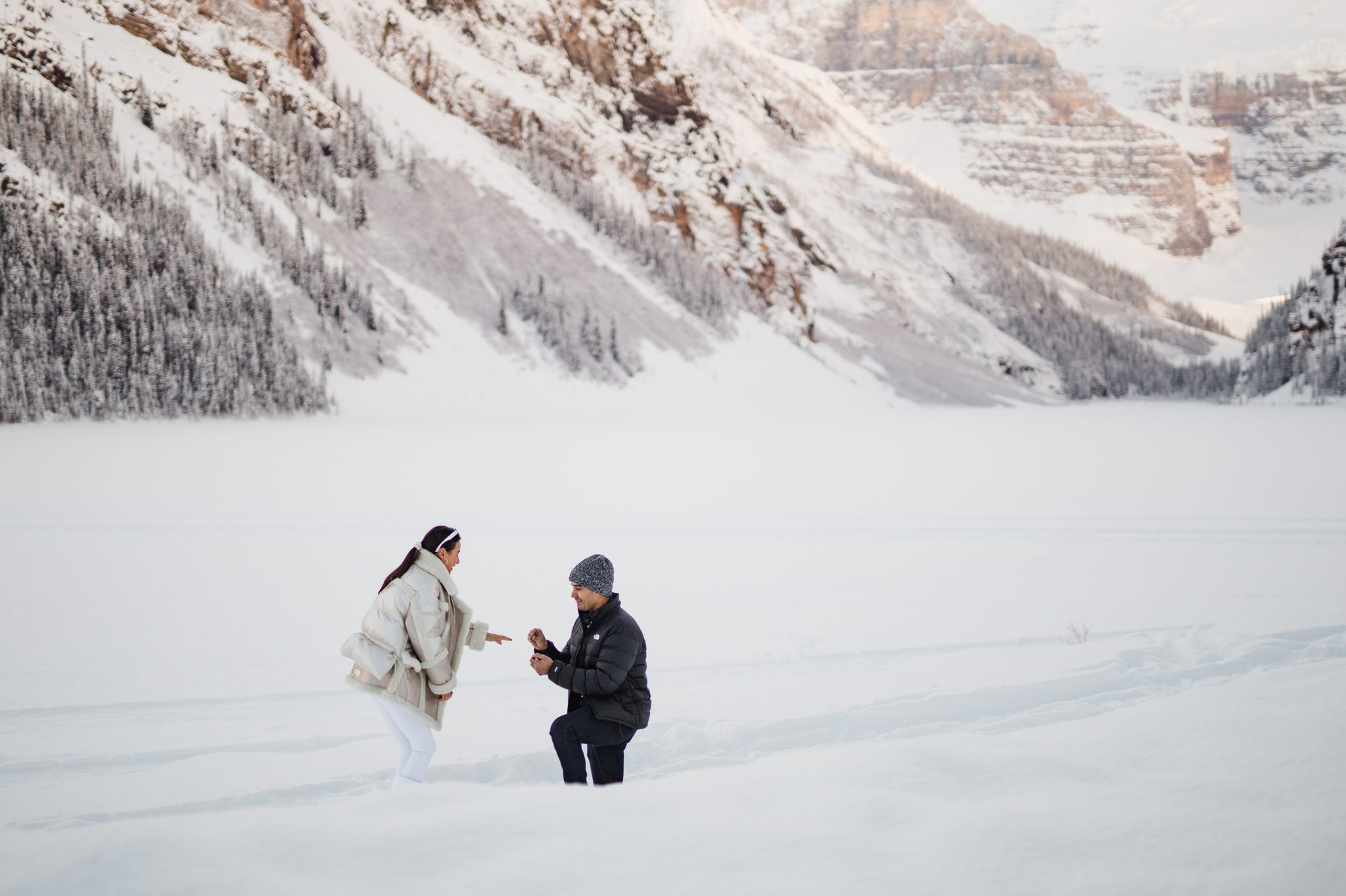 Surprise Proposal at Lake Louise - featured on Brontë Bride