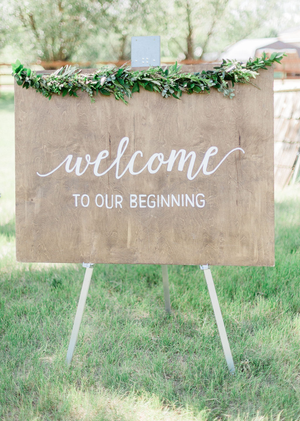 Intimate Wild Flower Wedding - outdoor ceremony, wedding sign
