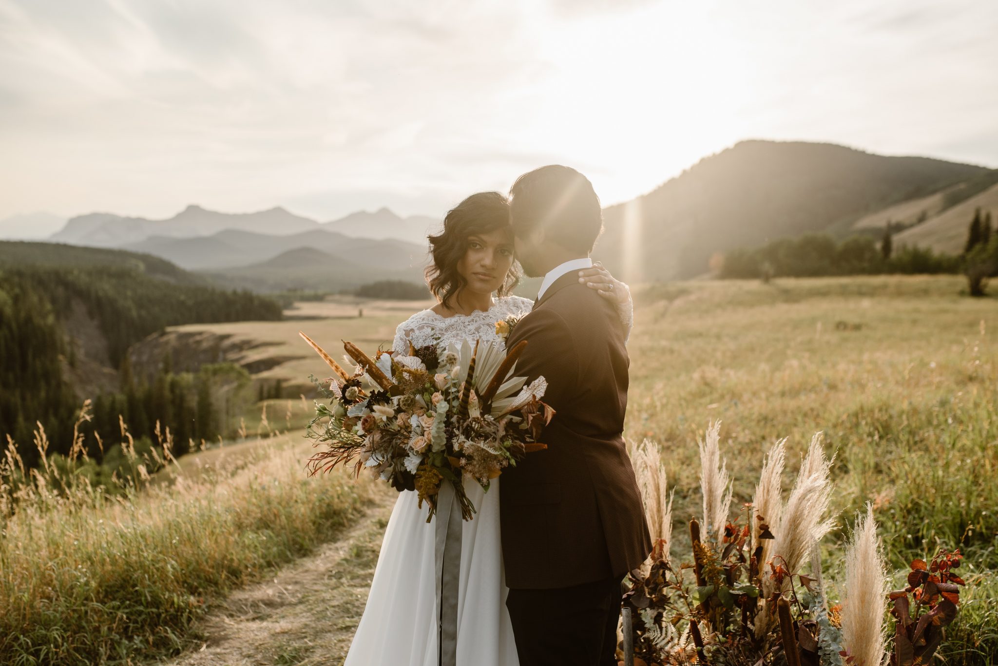 Earthy and Eclectic Moroccan Elopement at Big Horn Lookout featured on Brontë Bride