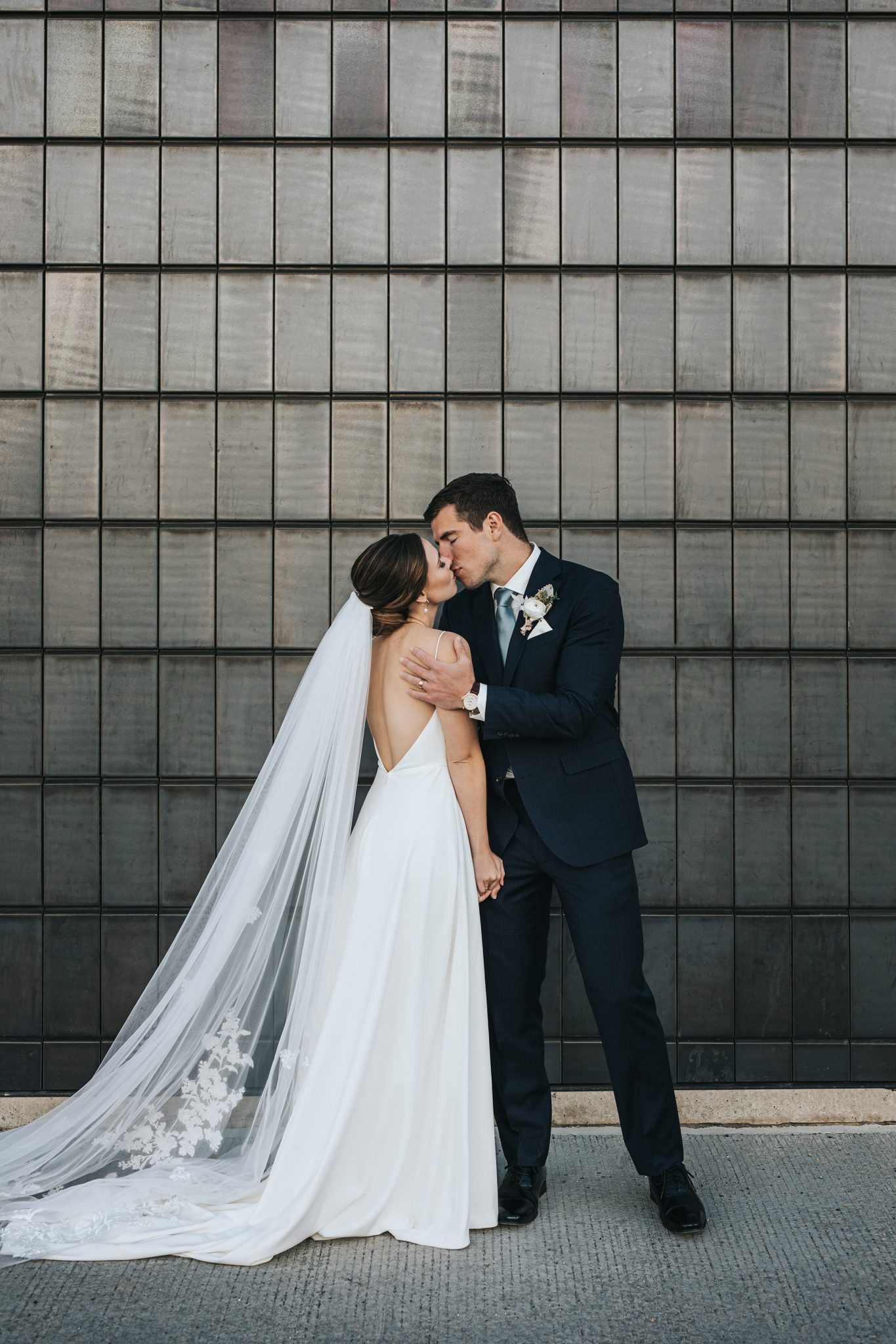 This Couple Decided To Split Up Their Celebrations with A Double-Header Wedding at Venue 308 Featured on Brontë Bride, groom attire, modern bride