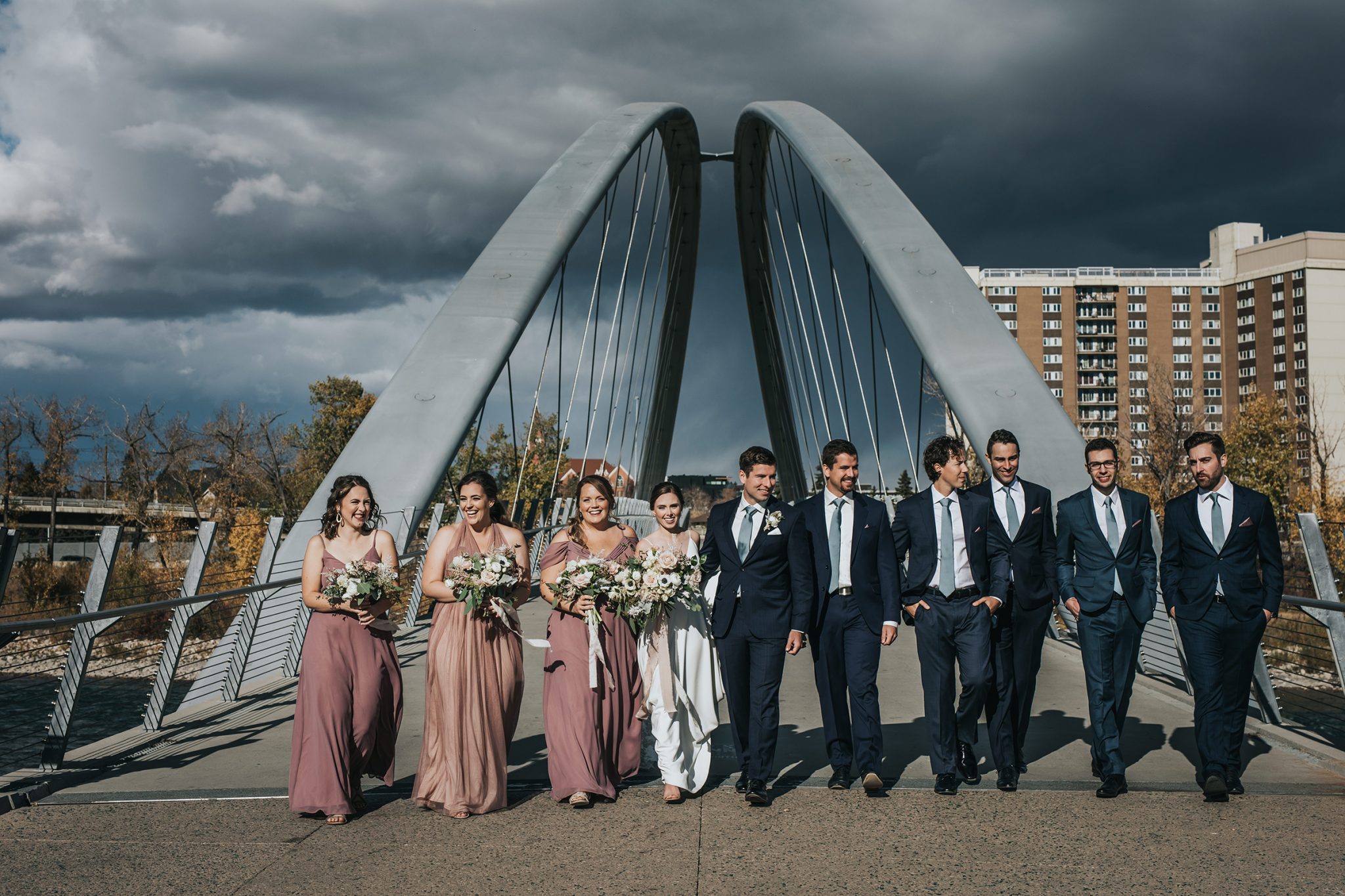 This Couple Decided To Split Up Their Celebrations with A Double-Header Wedding at Venue 308 Featured on Brontë Bride, bridesmaid dress, wedding party