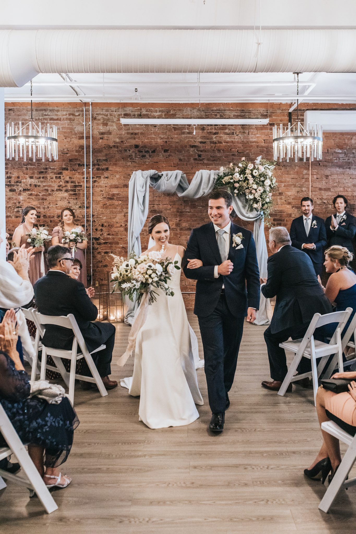 This Couple Decided To Split Up Their Celebrations with A Double-Header Wedding at Venue 308 Featured on Brontë Bride, wedding ceremony, indoor wedding, covid wedding