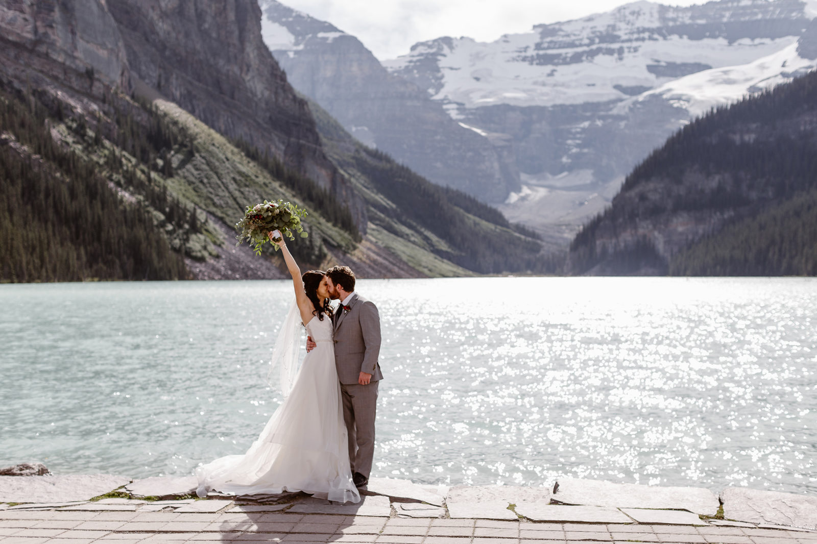 This Couple Ended up Loving Their Downsized Wedding at Fairmont Lake Louise