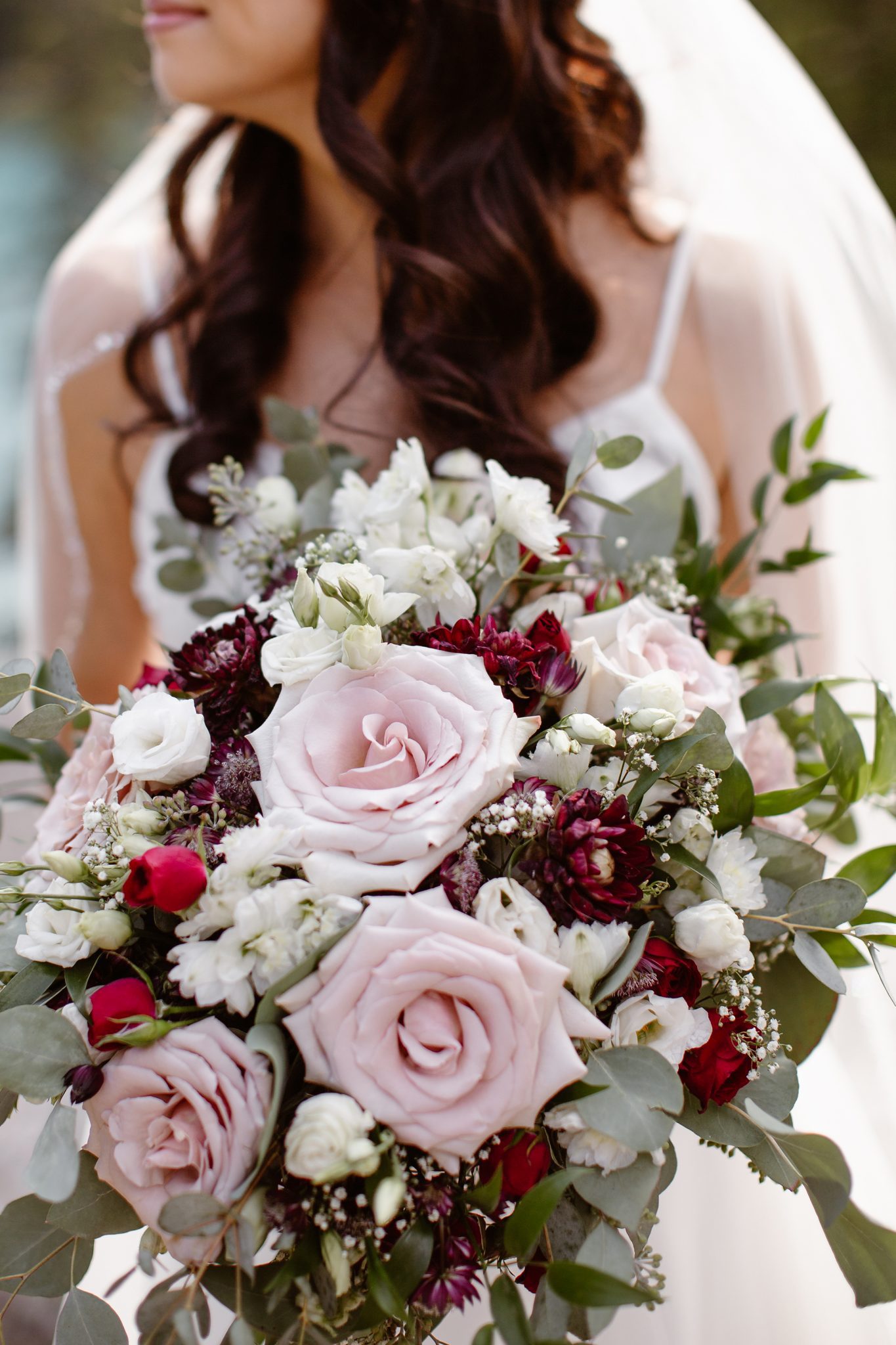 This Couple Ended up Loving Their Downsized Wedding at Fairmont Lake Louise - bridal bouquet, blush roses