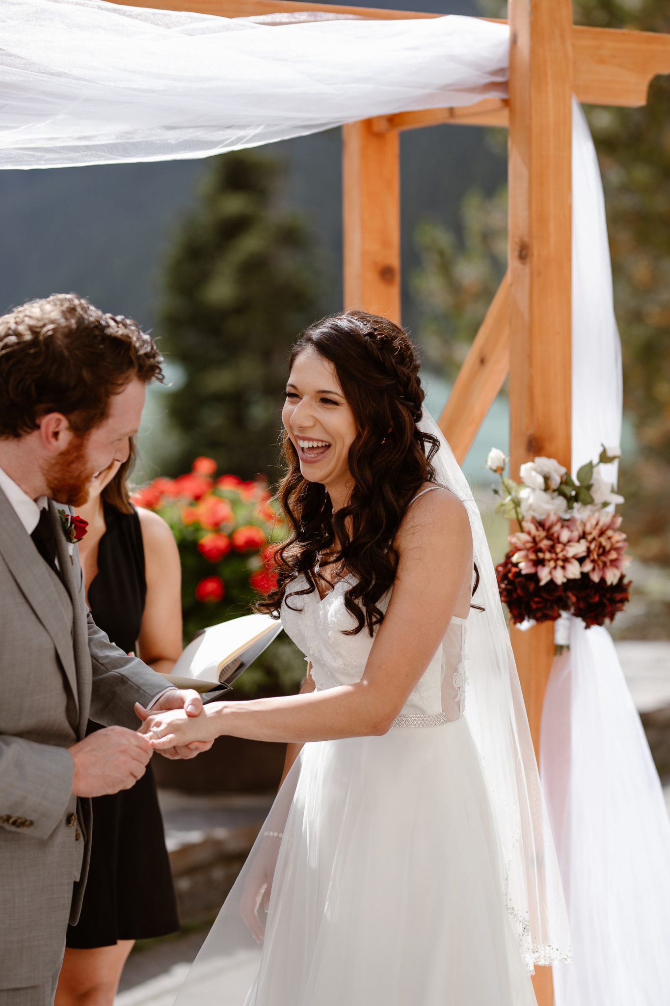 This Couple Ended up Loving Their Downsized Wedding at Fairmont Lake Louise - wedding ceremony, outdoor wedding