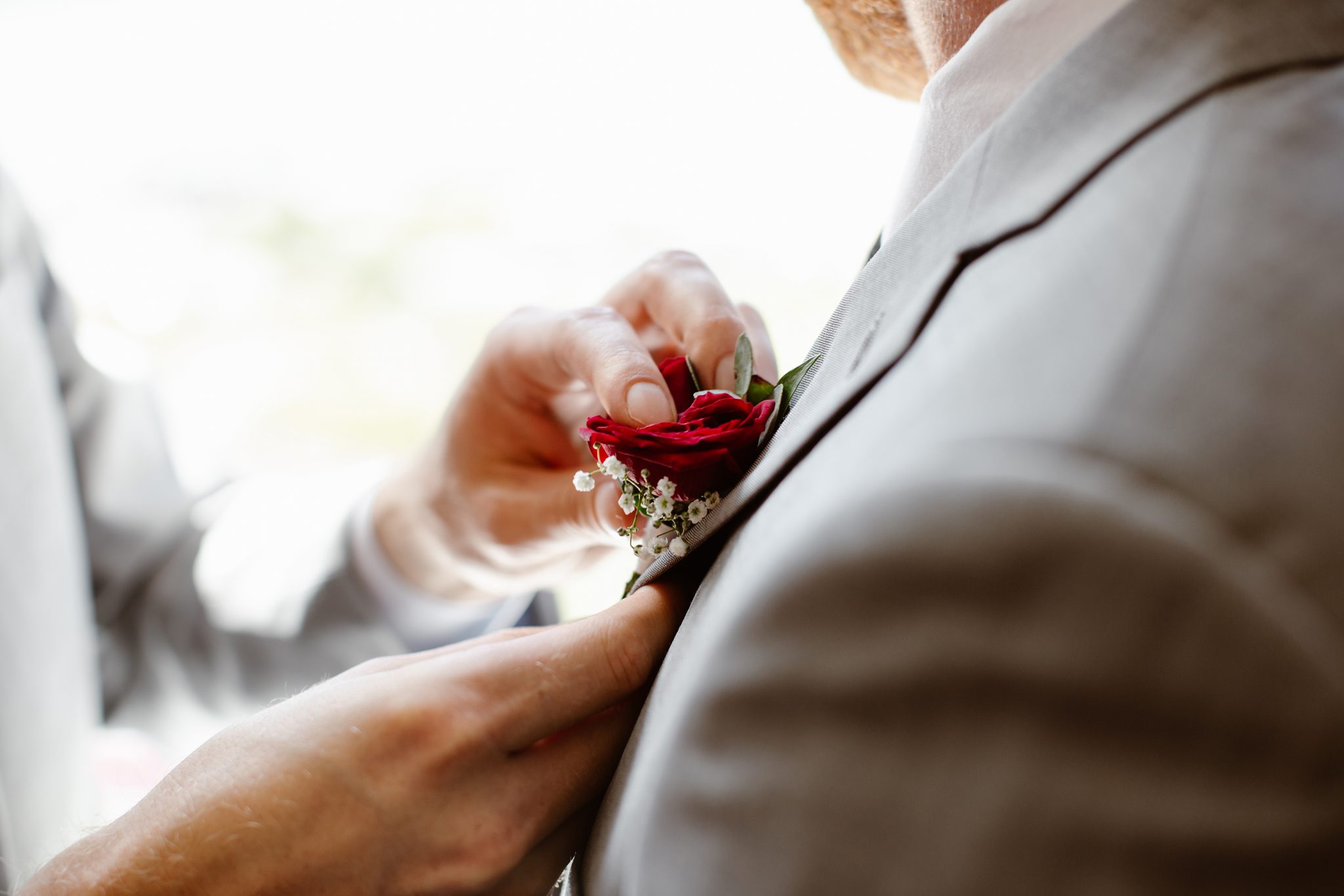 Covid wedding with a downsized guest list - boutonnière 