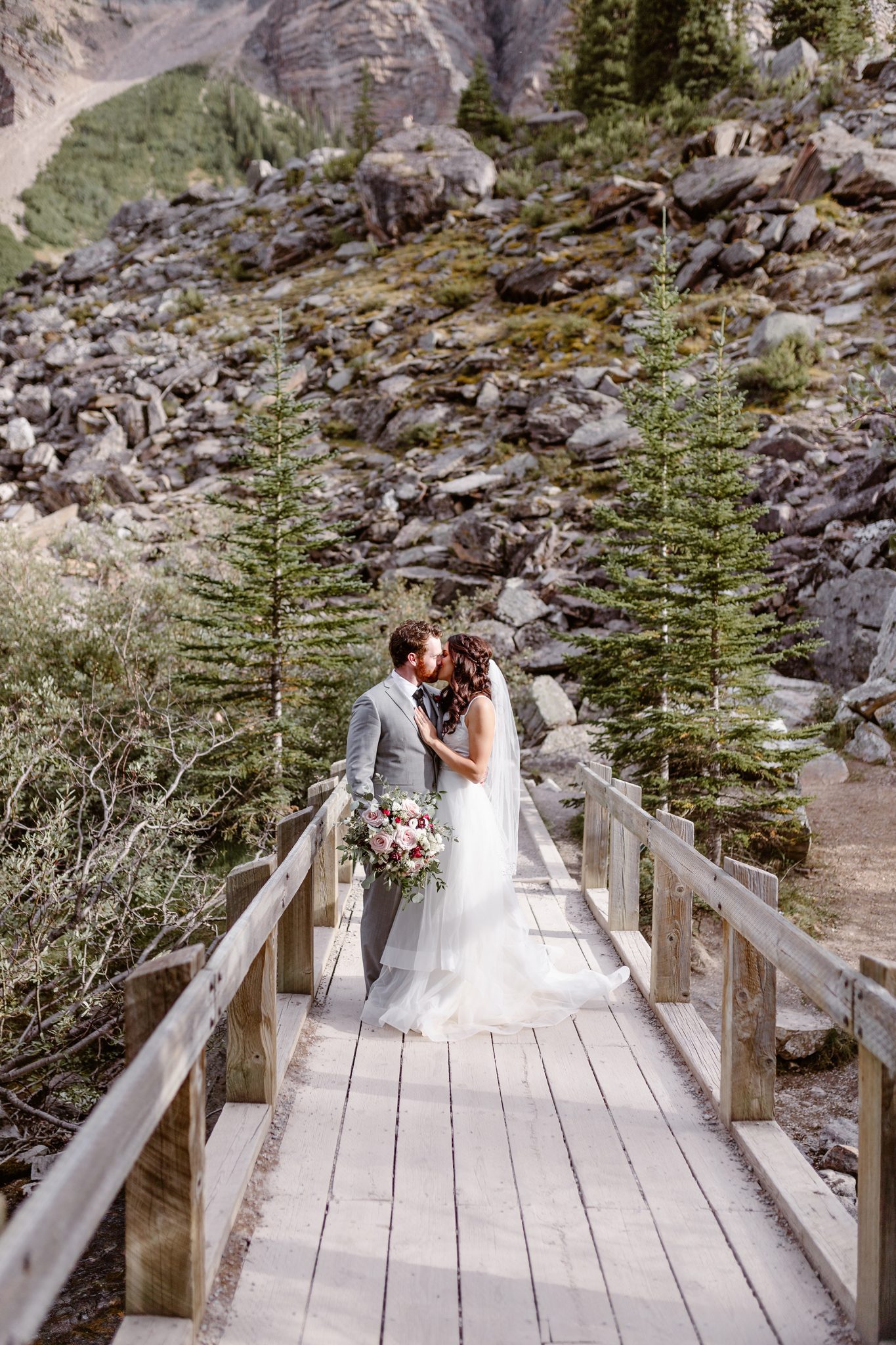 This Couple Ended up Loving Their Downsized Wedding at Fairmont Lake Louise - rocky mountain wedding, bride and groom