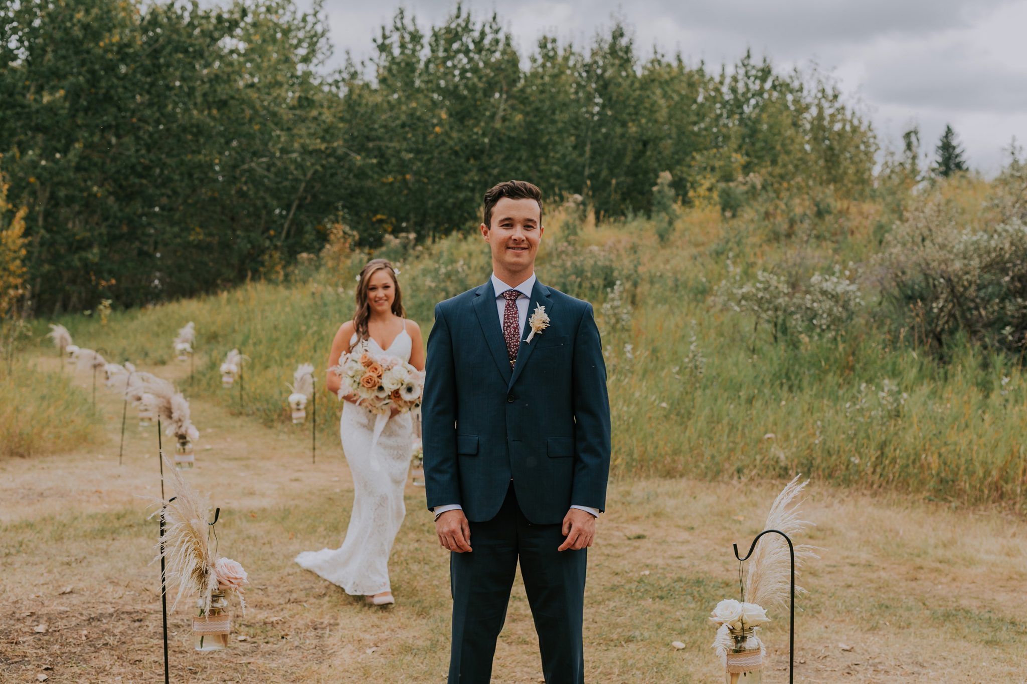 A Little Bit of Rain and Covid Restrictions weren't about to Slow This Couple Down! Featured on Brontë Bride, first look, groom style