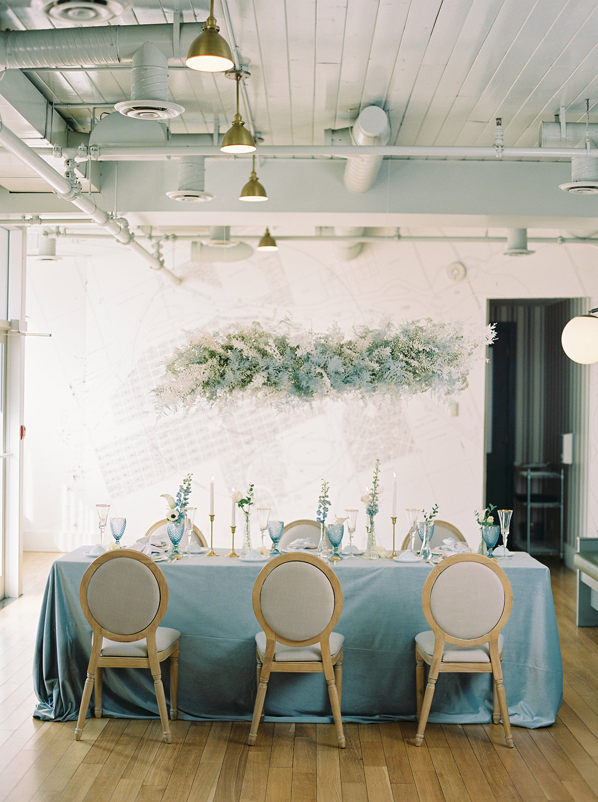 Parisian wedding inspiration, blue wedding palette, wedding decor