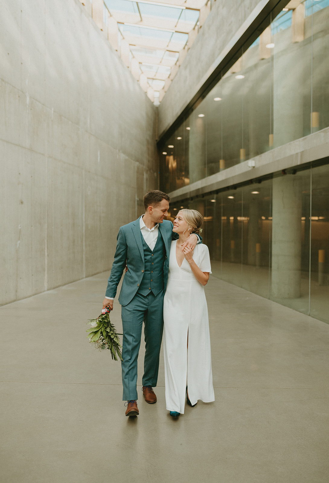 Covid 19 wedding in Calgary Alberta - diy bouquet, bride and groom