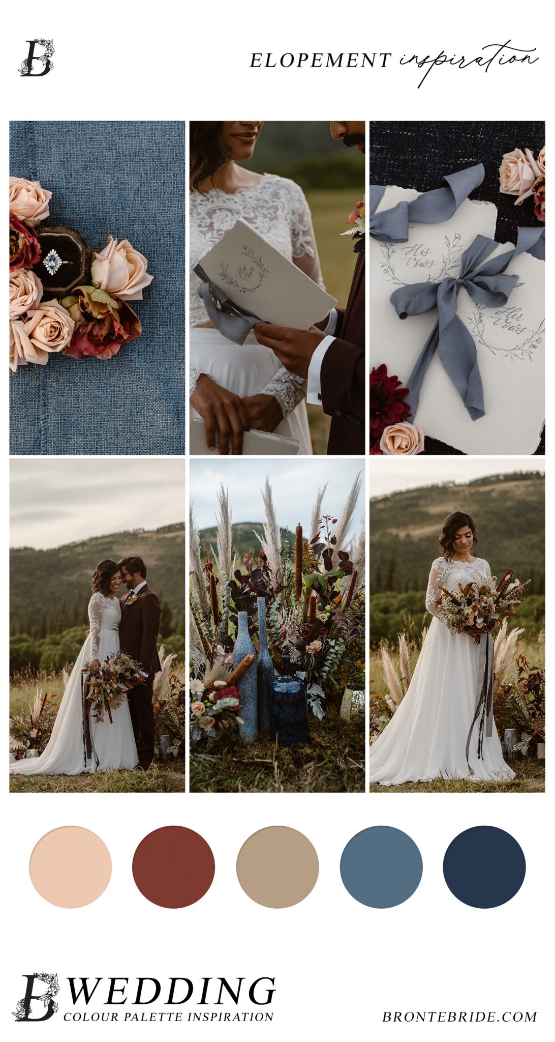 Earthy and Eclectic Moroccan Elopement at Big Horn Lookout - Colour Palette Inspiration
