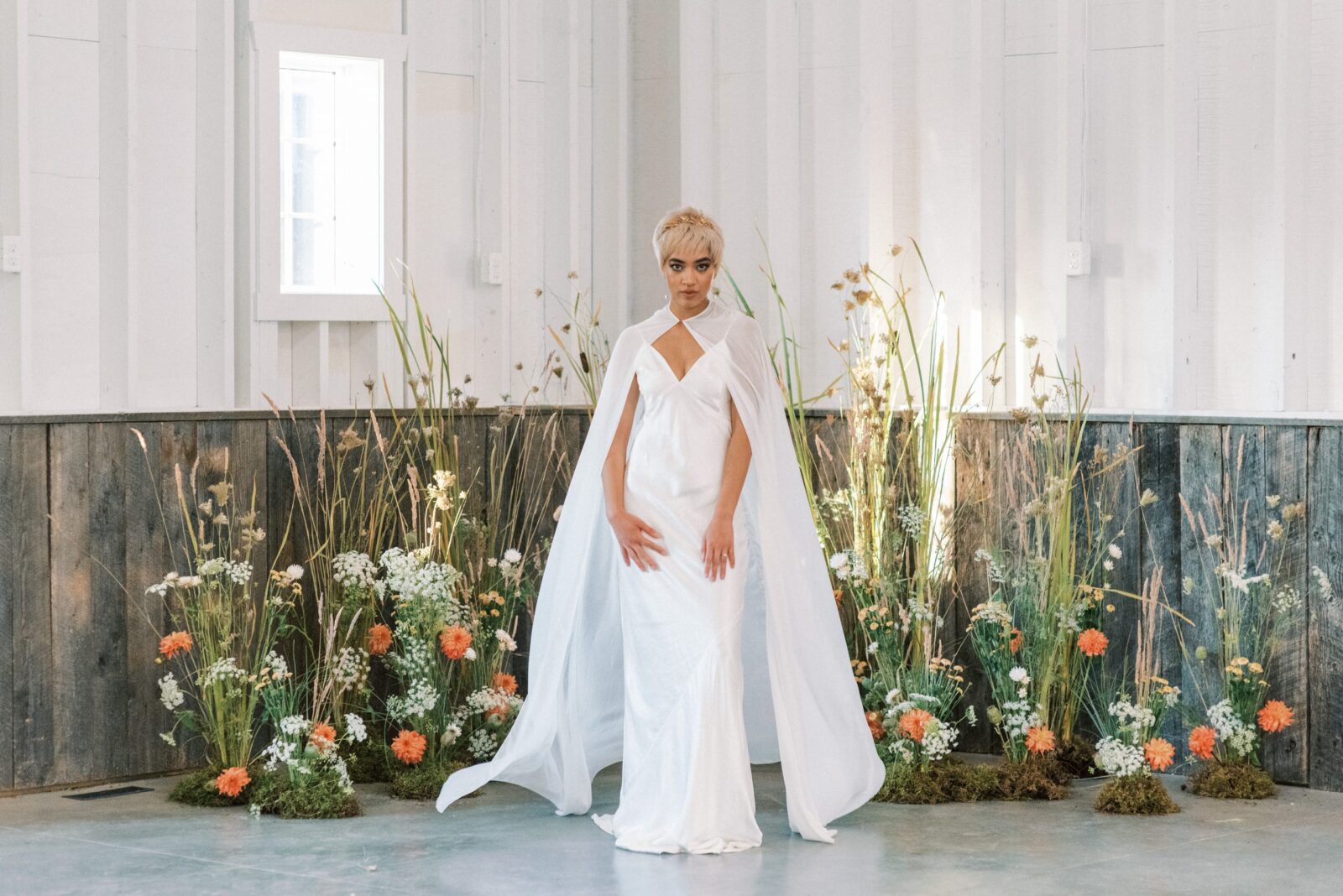 Indoor Wild Marsh Ceremony & Regal Bridal Beauty in this Show-Stopping Editorial featured on Brontë Bride