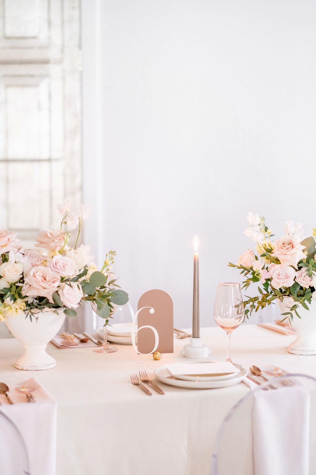 Contemporary wedding inspiration tablescape styled by Melissa Dawn Event Design