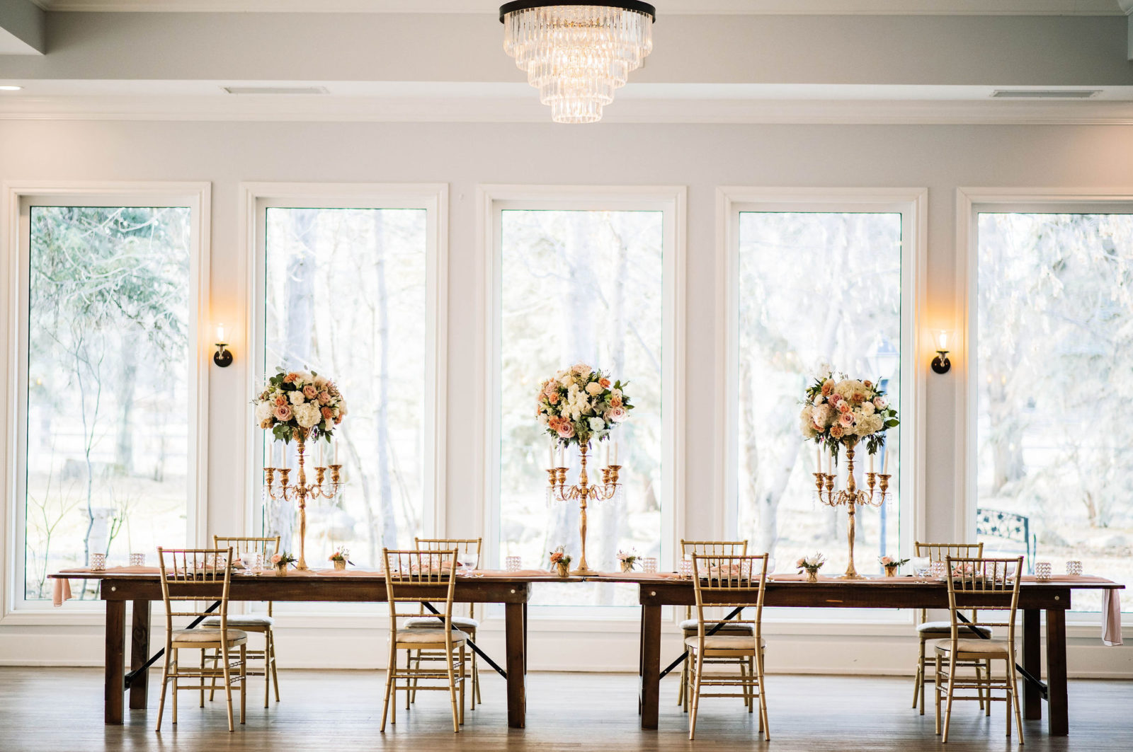 The spacious enchanting ballroom wedding design at the Norland Historic Estate Venue in Lethbridge Alberta