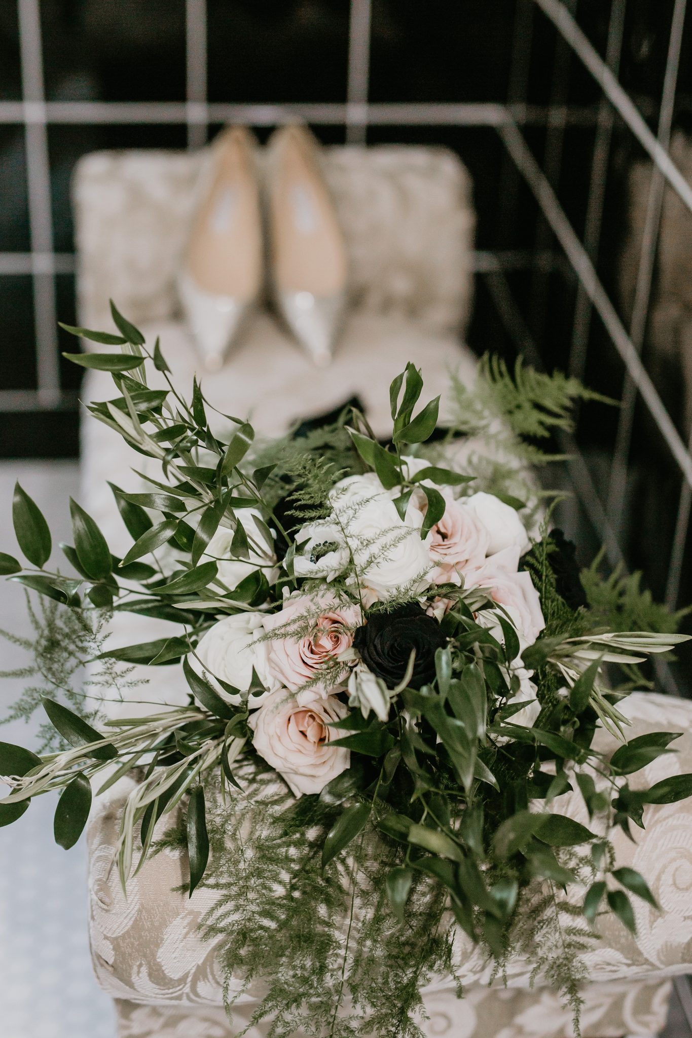 Bridal bouquet inspiration with greenery and white blooms