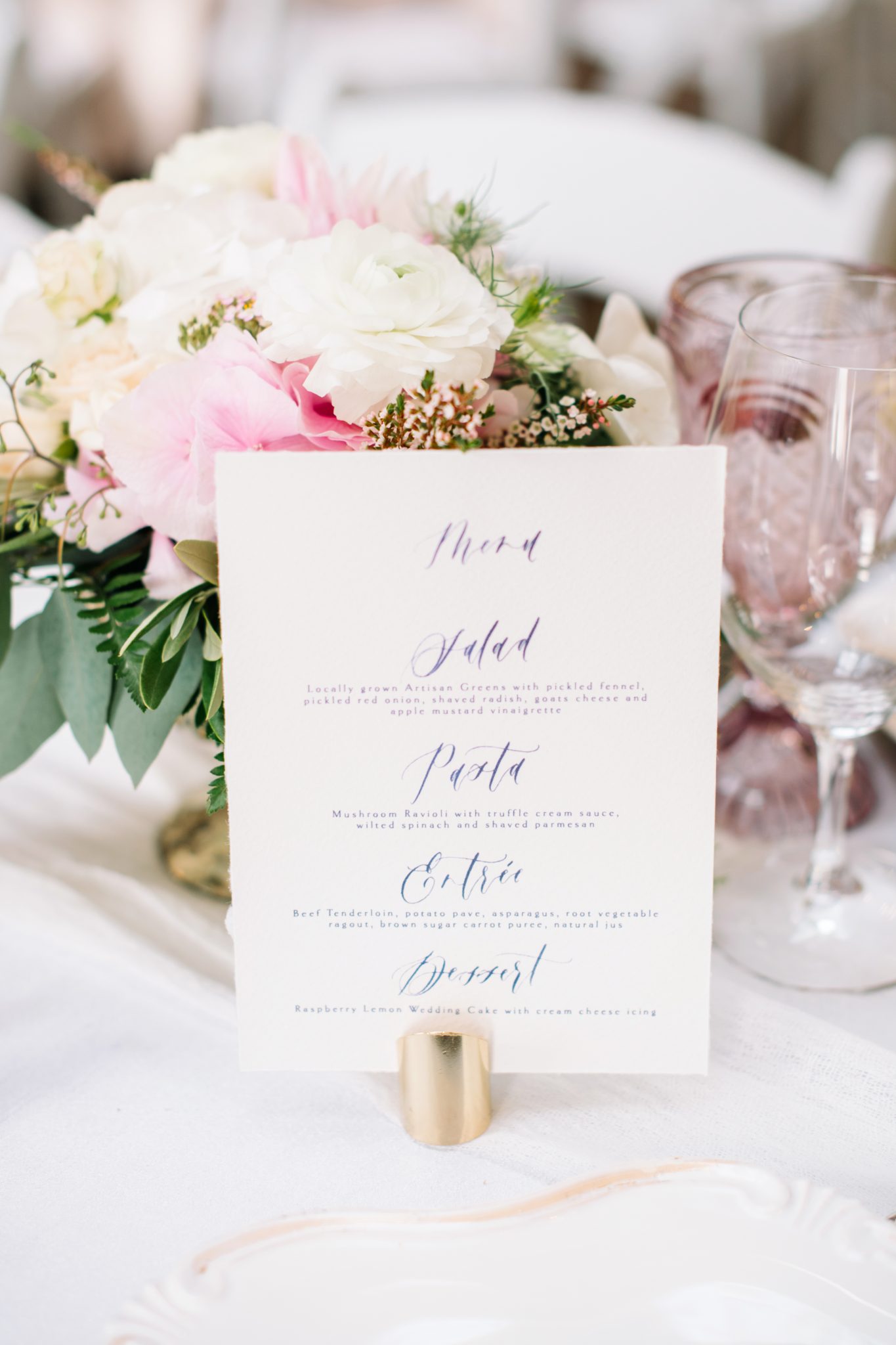 Wedding menu inspiration with monogrammed gold wax seals