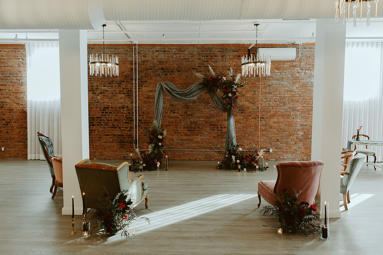 Moroccan and vintage wedding ceremony inspiration for an indoor wedding venue in Calgary Alberta
