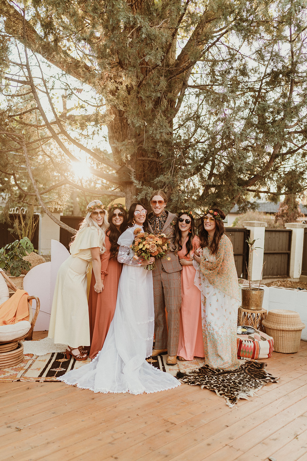 Retro wedding inspiration for the bride and groom in search of casual 70's style
