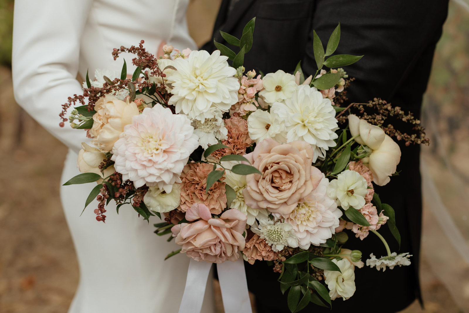 Romantic blush and white bridal bouquet inspiration