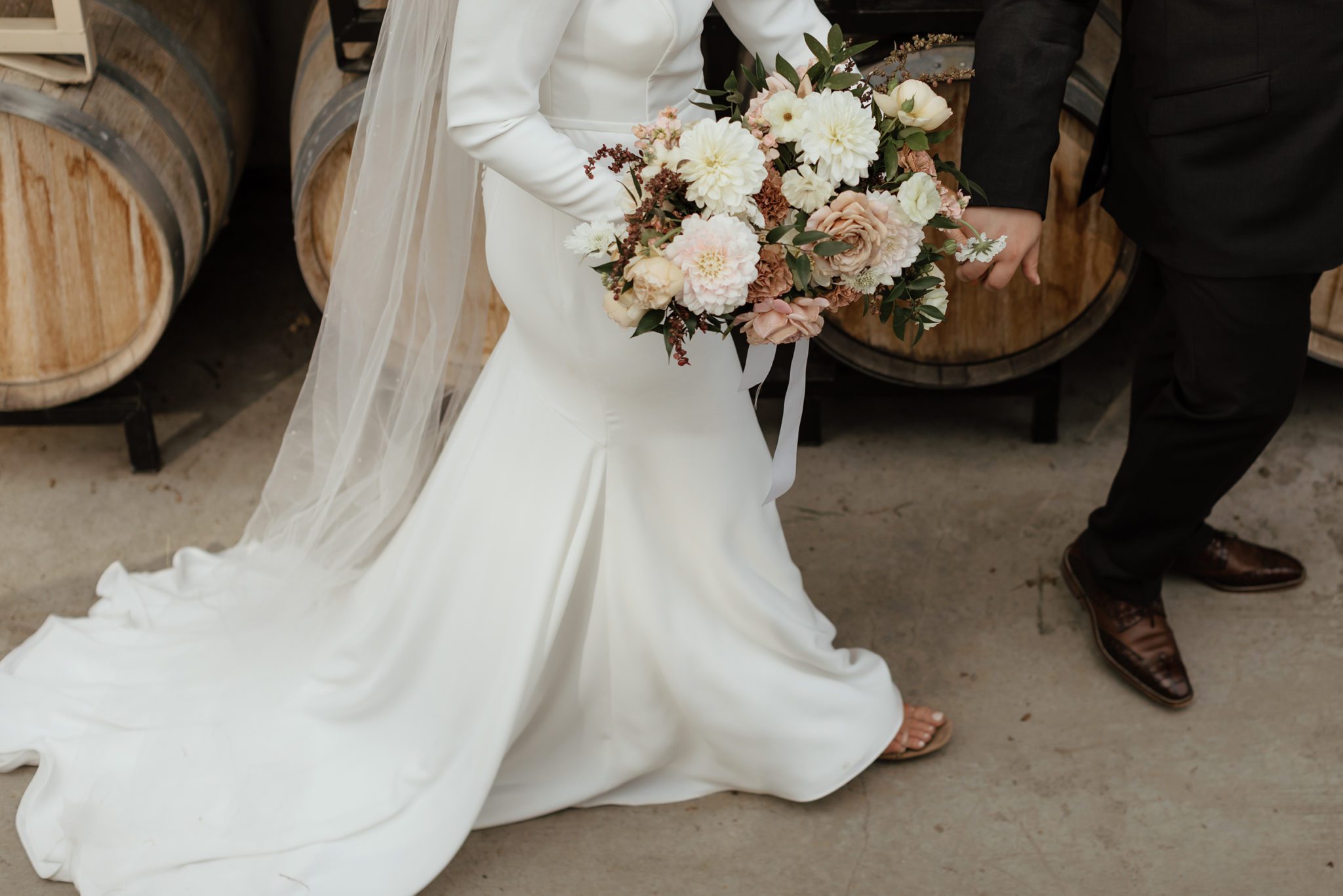 White and blush bridal bouquet inspiration for the classic bride