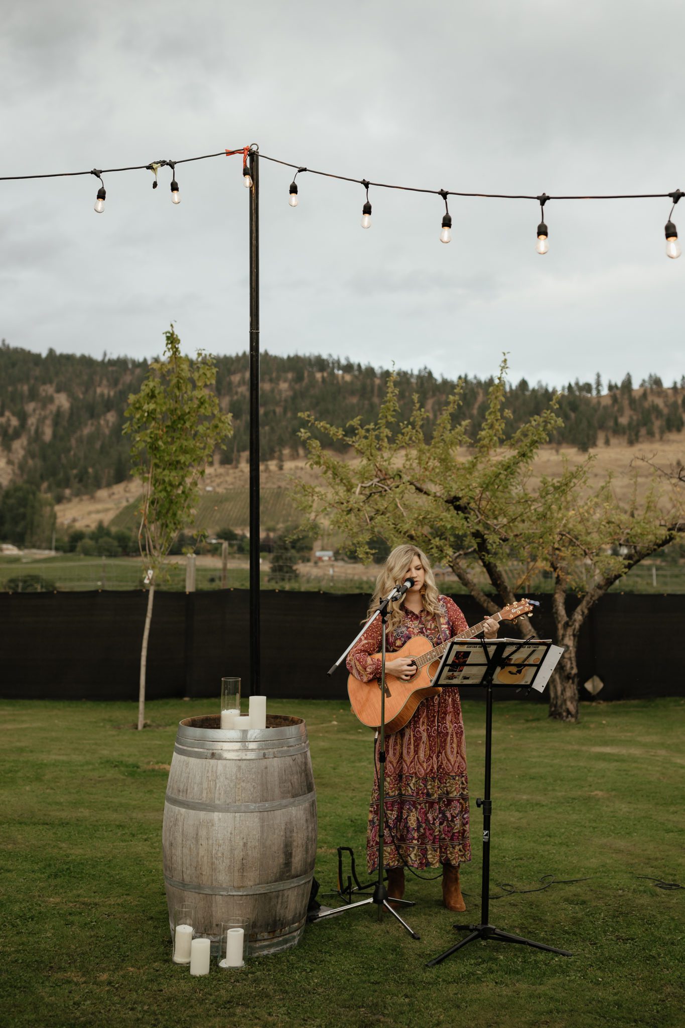 Singer songwriter serenades wedding guests at this Okanagan Valley wedding reception